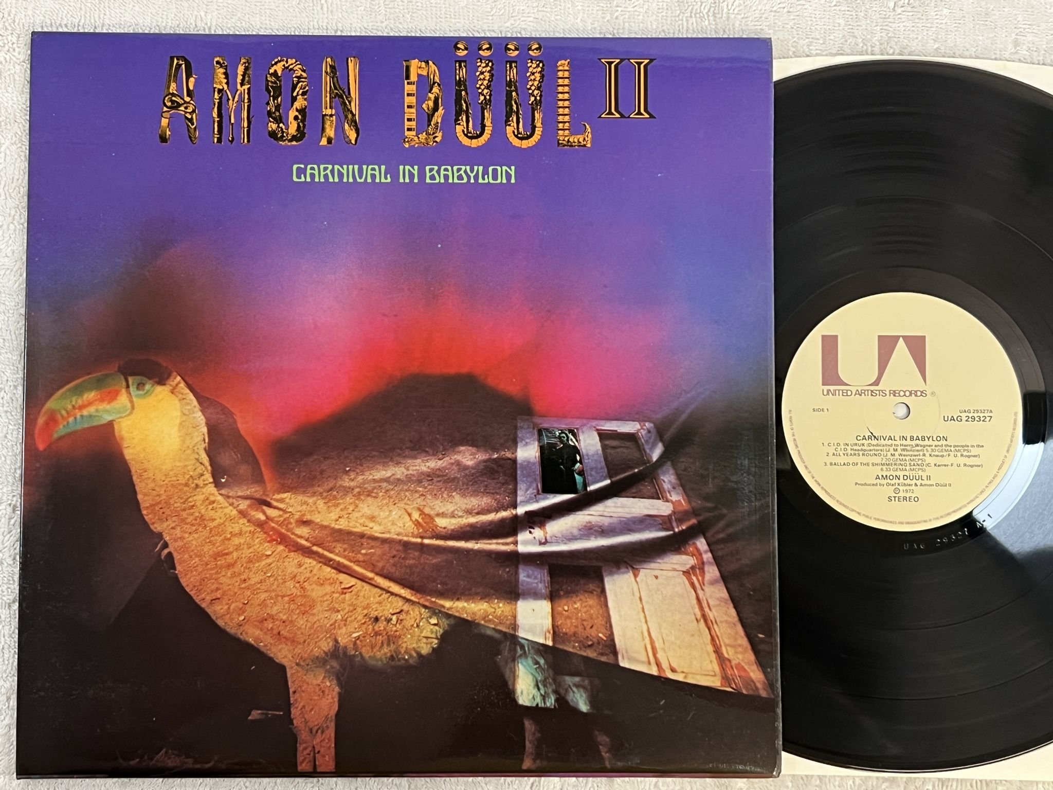 Omslagsbild för skivan AMON DÜÜL II carnival in Babylon LP -72 UK UNITED ARTISTS UAG 29327 ** PSYCH **