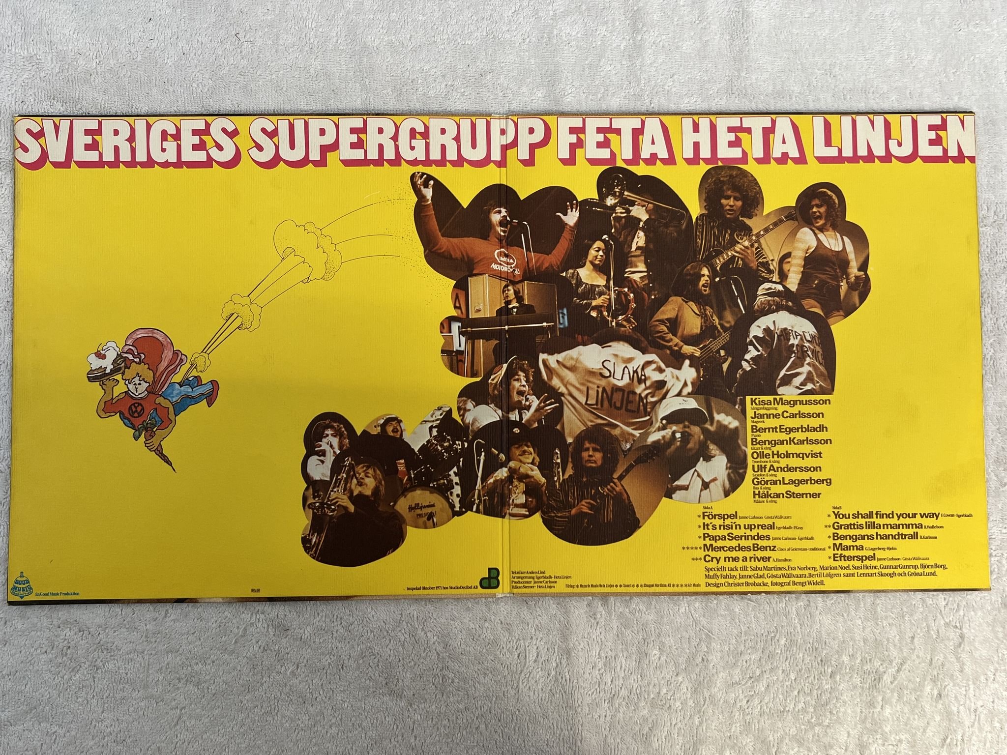 Omslagsbild för skivan FETA HETA LINJEN med Kisa, Brass & Brudar LP -71 ncb POLYDOR 2379029