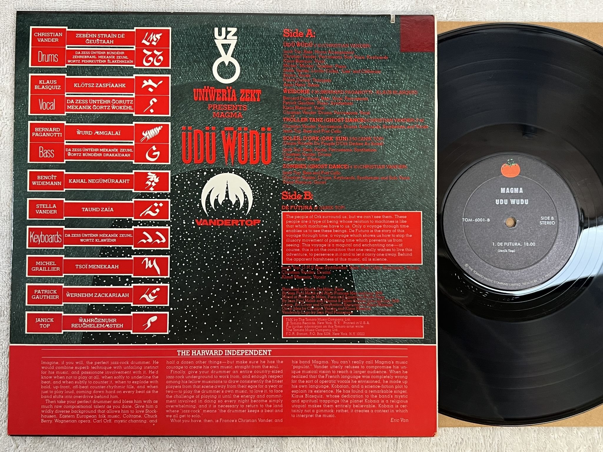 Omslagsbild för skivan MAGMA udu wudu LP -77 US TOMATO TOM-6001