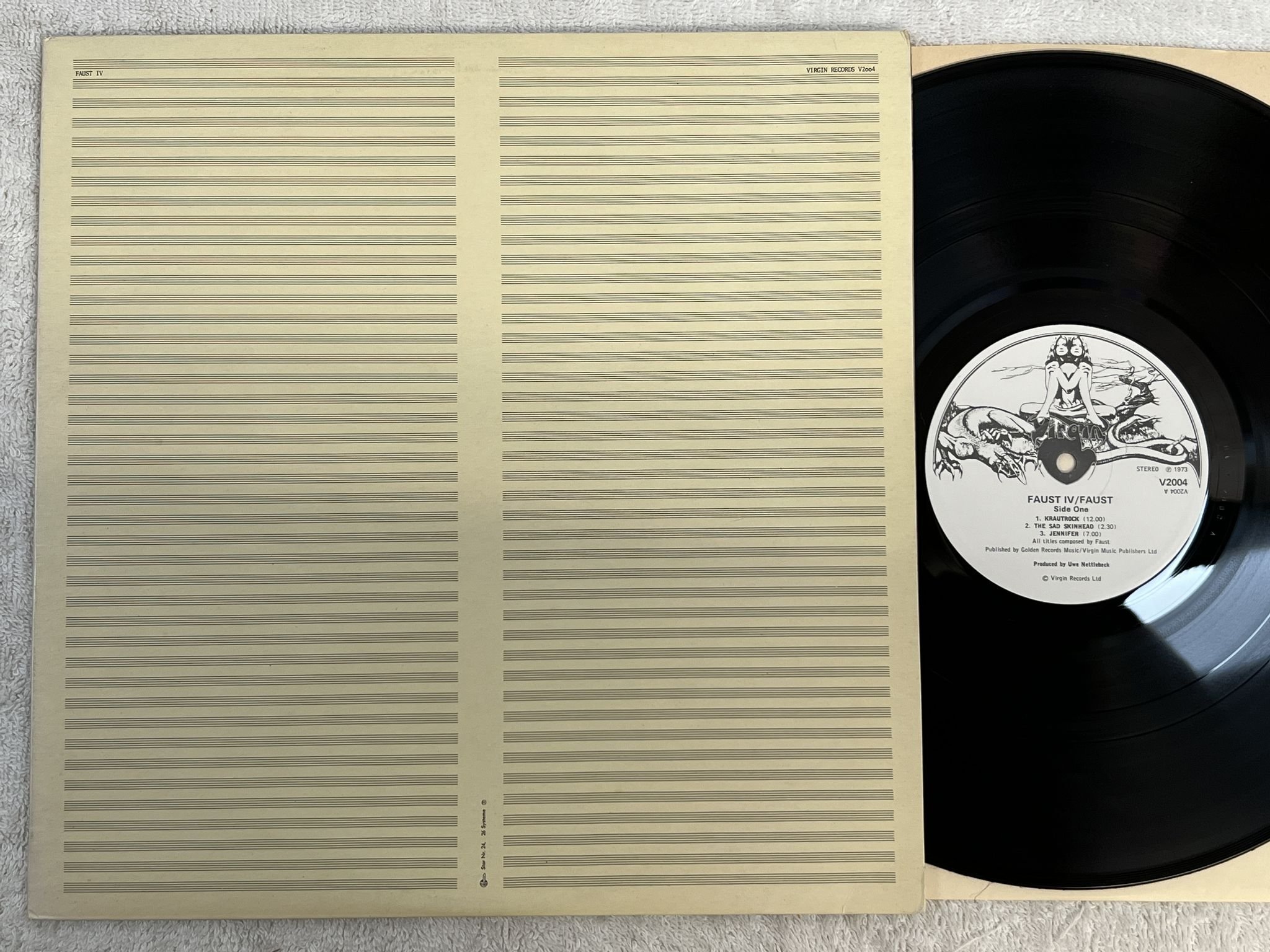 Omslagsbild för skivan FAUST IV LP -73 UK VIRGIN V2004 **** KrautRock ****