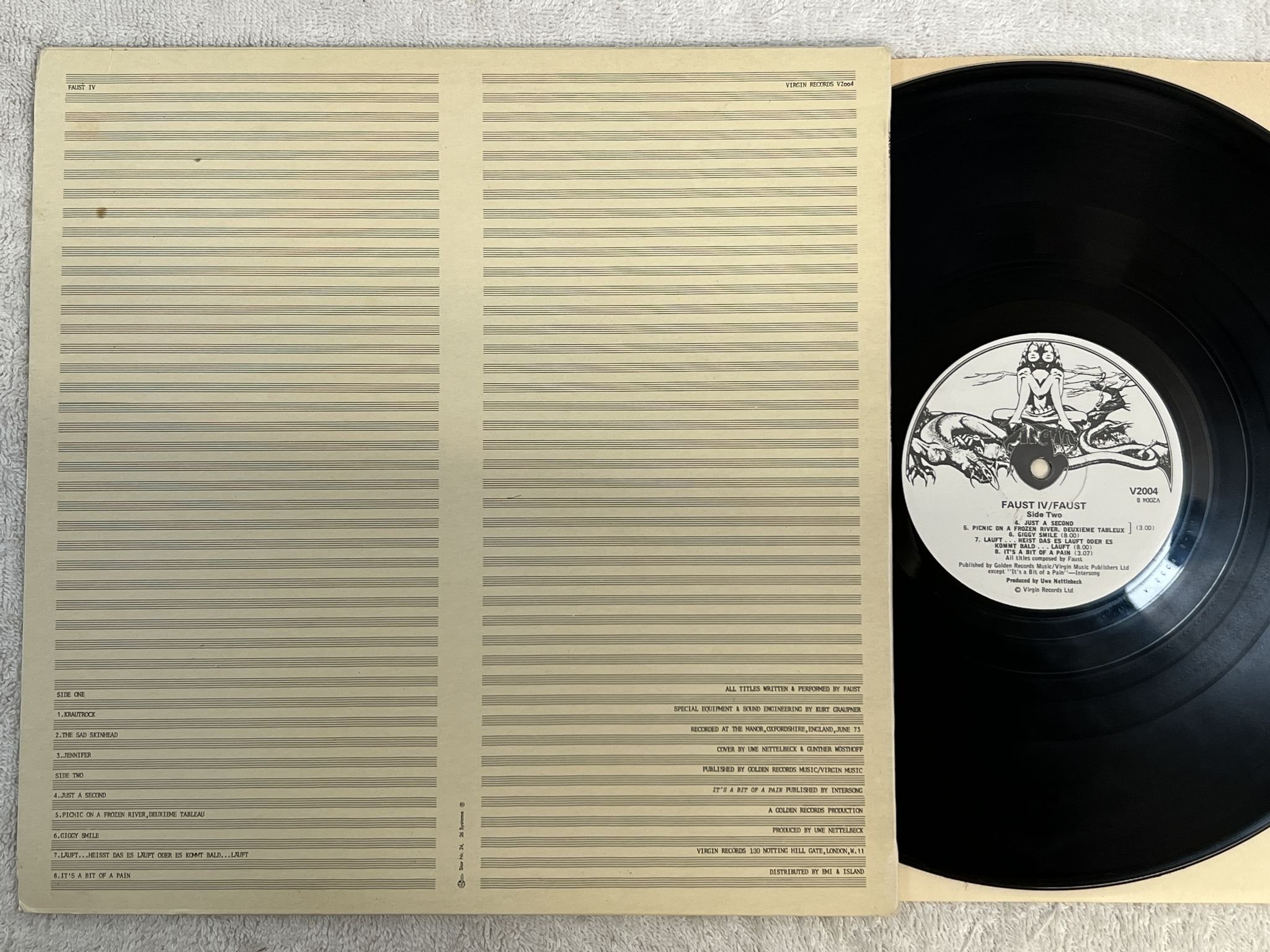 Omslagsbild för skivan FAUST IV LP -73 UK VIRGIN V2004 **** KrautRock ****