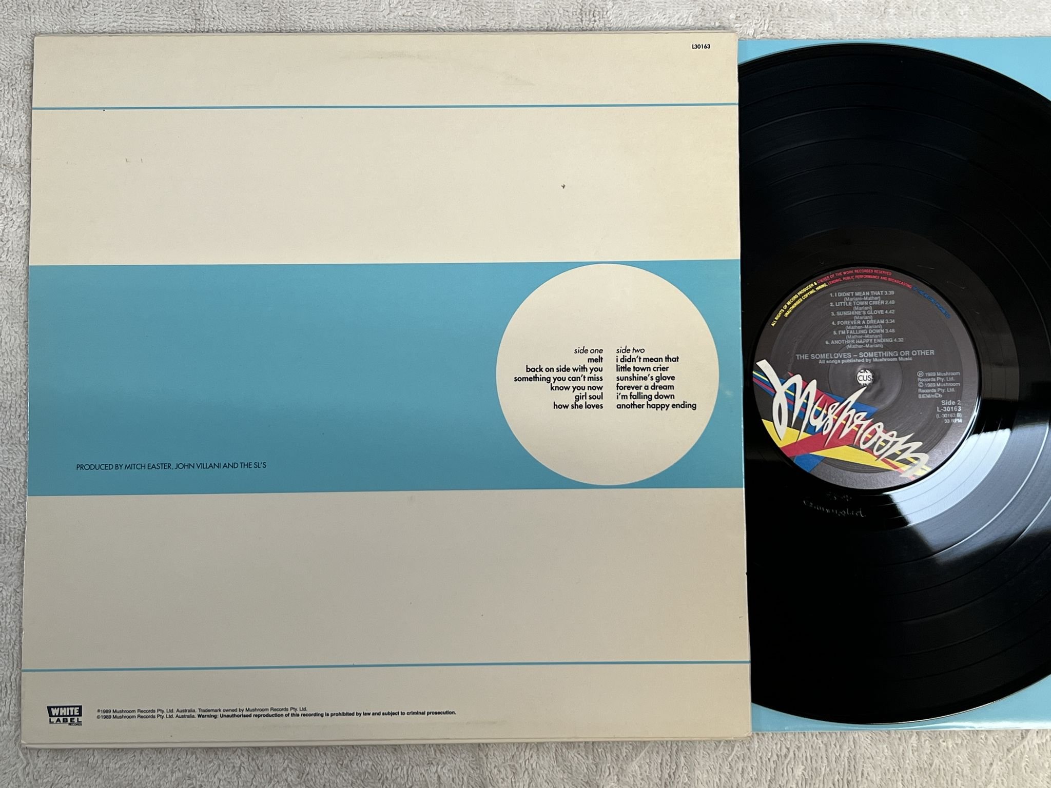Omslagsbild för skivan THE SOMELOVES Something Or Other LP -89 Australia WHITE LABEL L30163 *POWER POP*