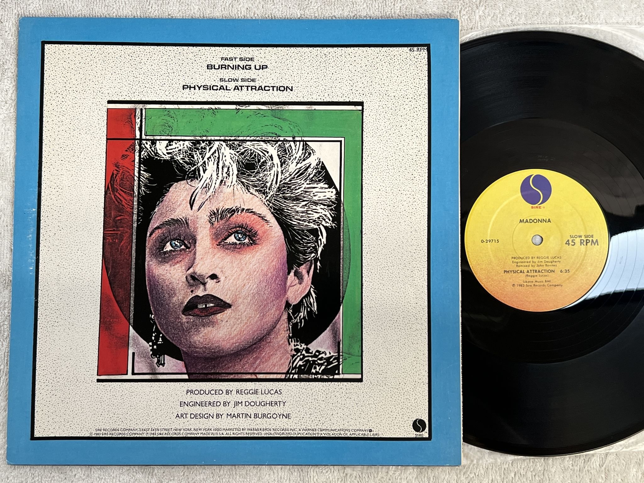 Omslagsbild för skivan MADONNA Burning Up 12" -83 US SIRE 0-29715