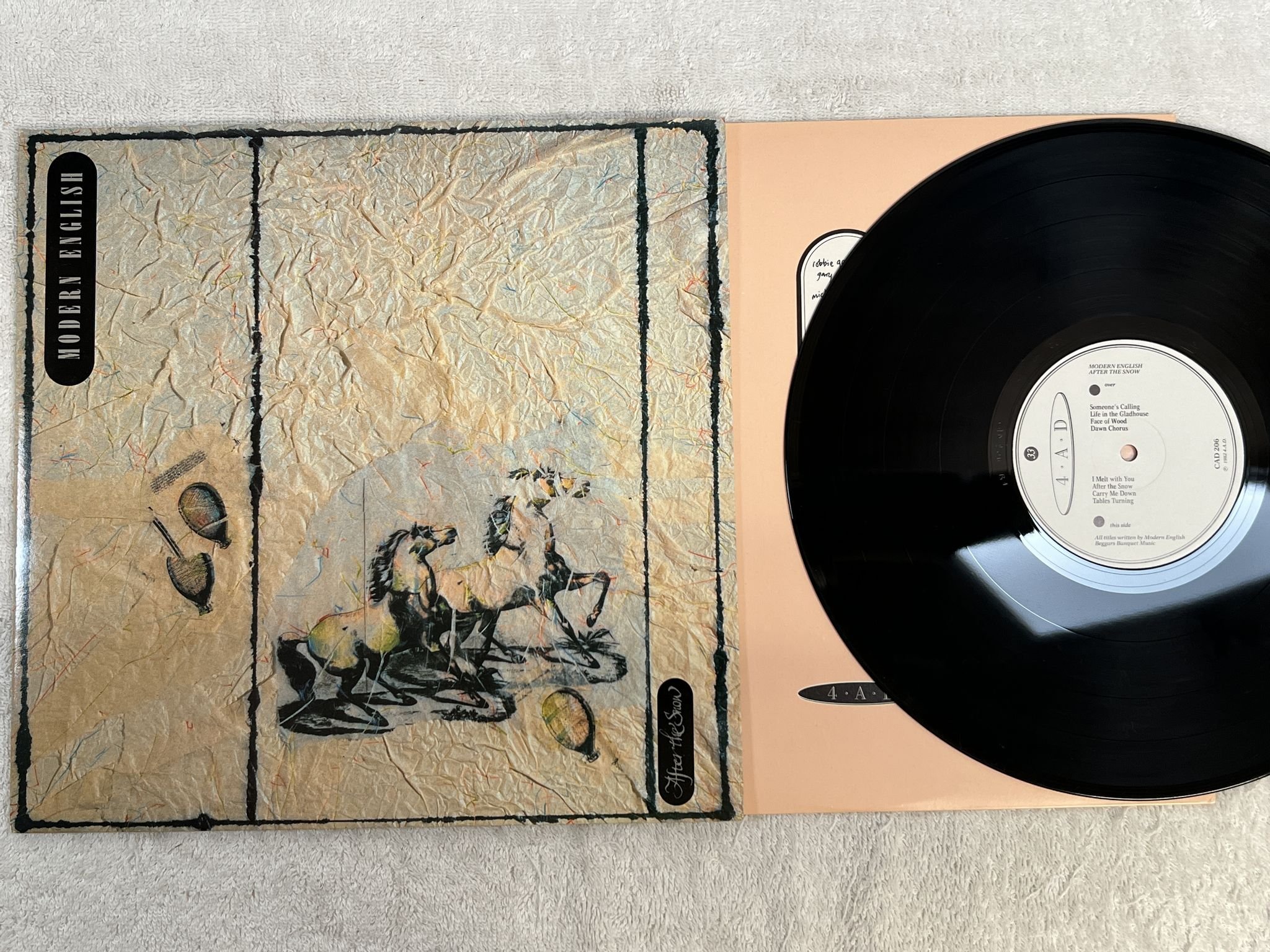 Omslagsbild för skivan MODERN ENGLISH After The Snow LP -82 UK 4AD CAD-206