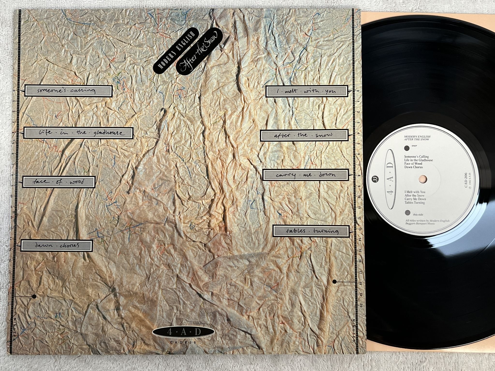 Omslagsbild för skivan MODERN ENGLISH After The Snow LP -82 UK 4AD CAD-206