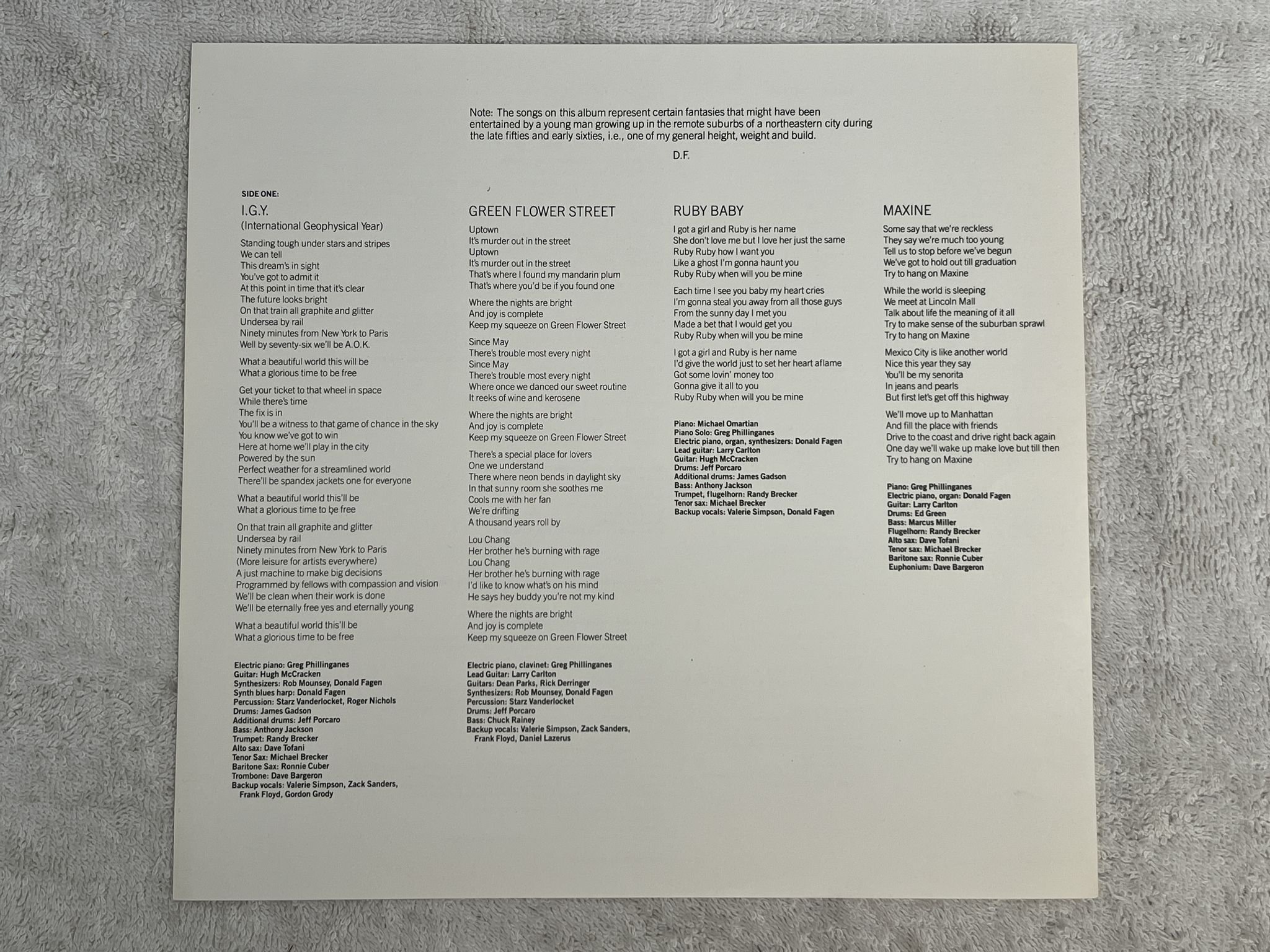 Omslagsbild för skivan DONALD FAGEN the nightfly LP -82 UK WARNER BROS 923696-1 *** CLASSIC ***