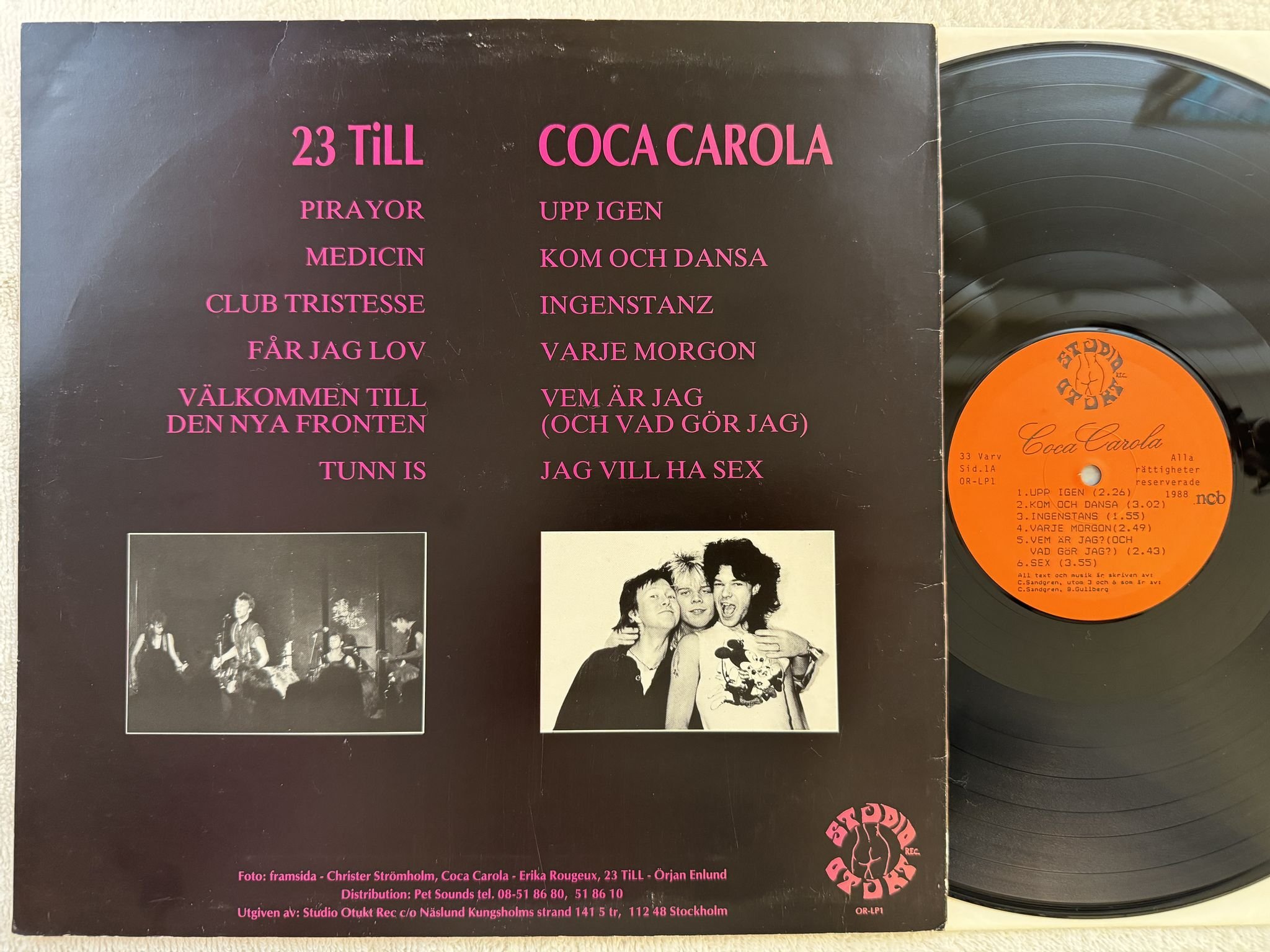 Omslagsbild för skivan 23TILL / COCA CAROLA Anabola Melodier LP -88 studio otukt OR-LP 1