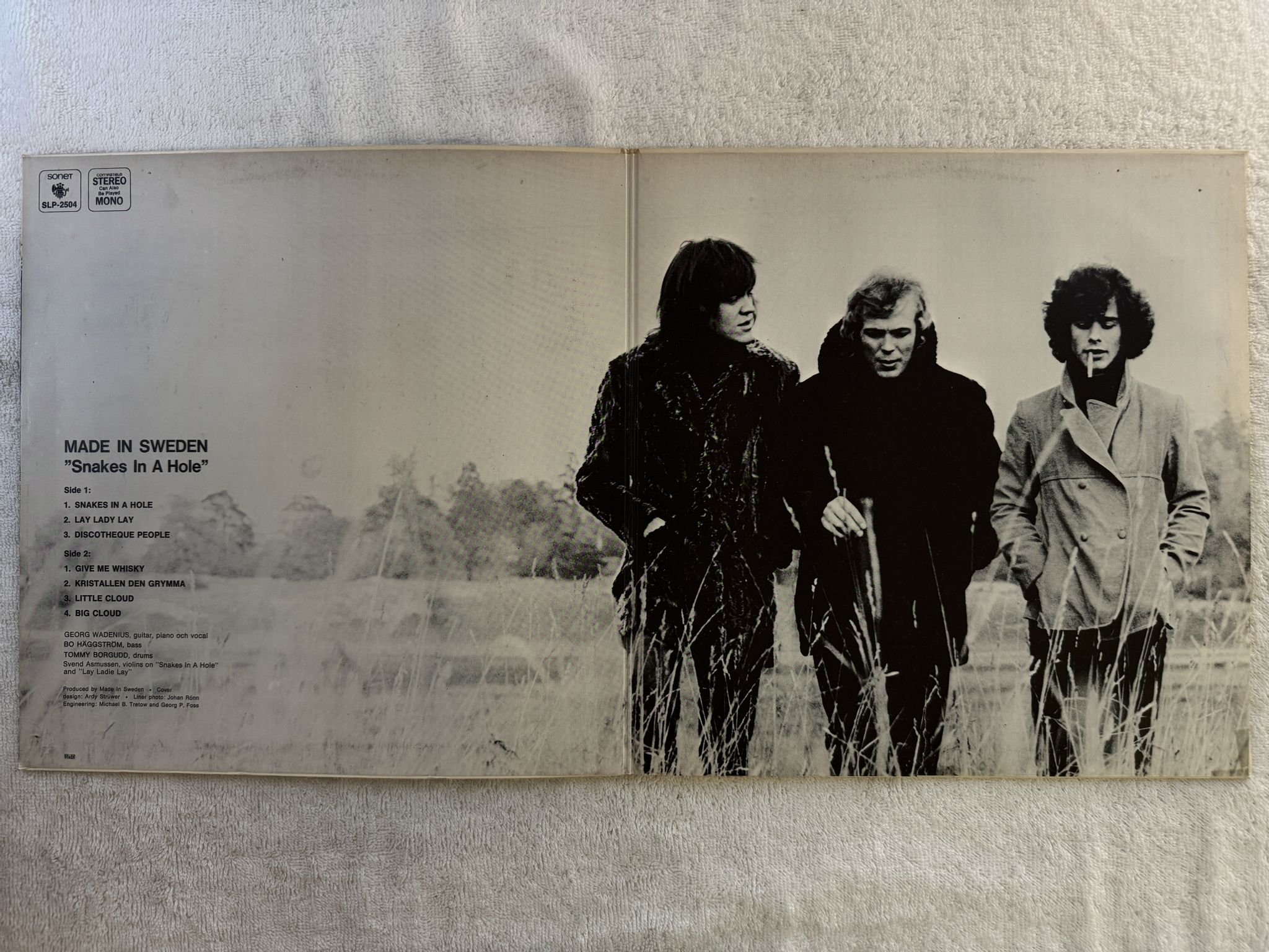 Omslagsbild för skivan MADE IN SWEDEN snakes in a hole LP -69 Swe SONET SLP 2504