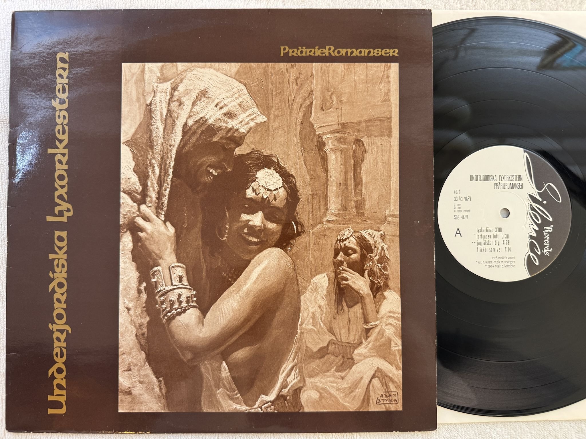Omslagsbild för skivan UNDERJORDISKA LYXORKESTERN prärieromanser LP -82 SILENCE SRS 4680