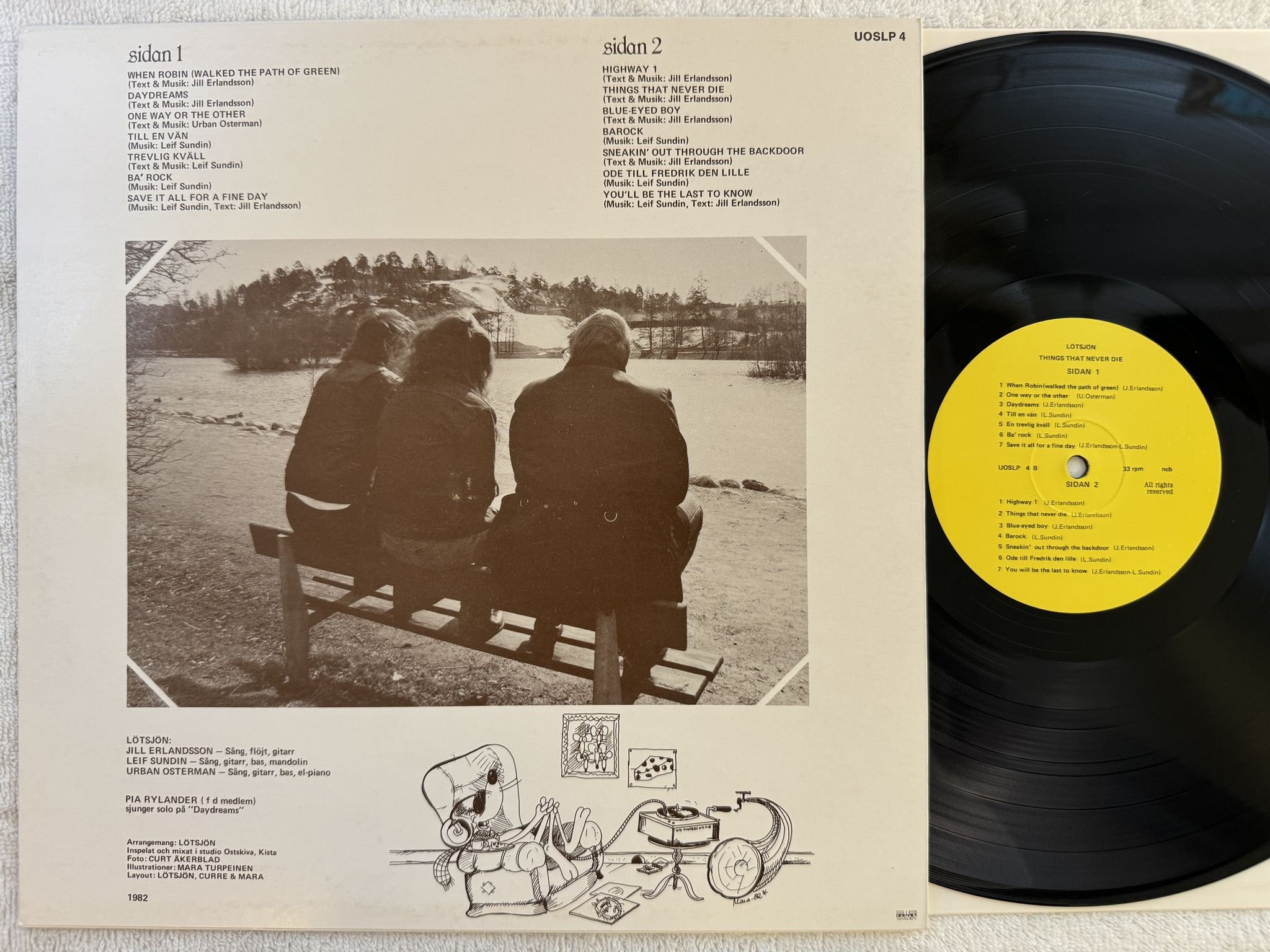 Omslagsbild för skivan LÖTSJÖN Things That Never Die LP -82 Swe UOSLP4