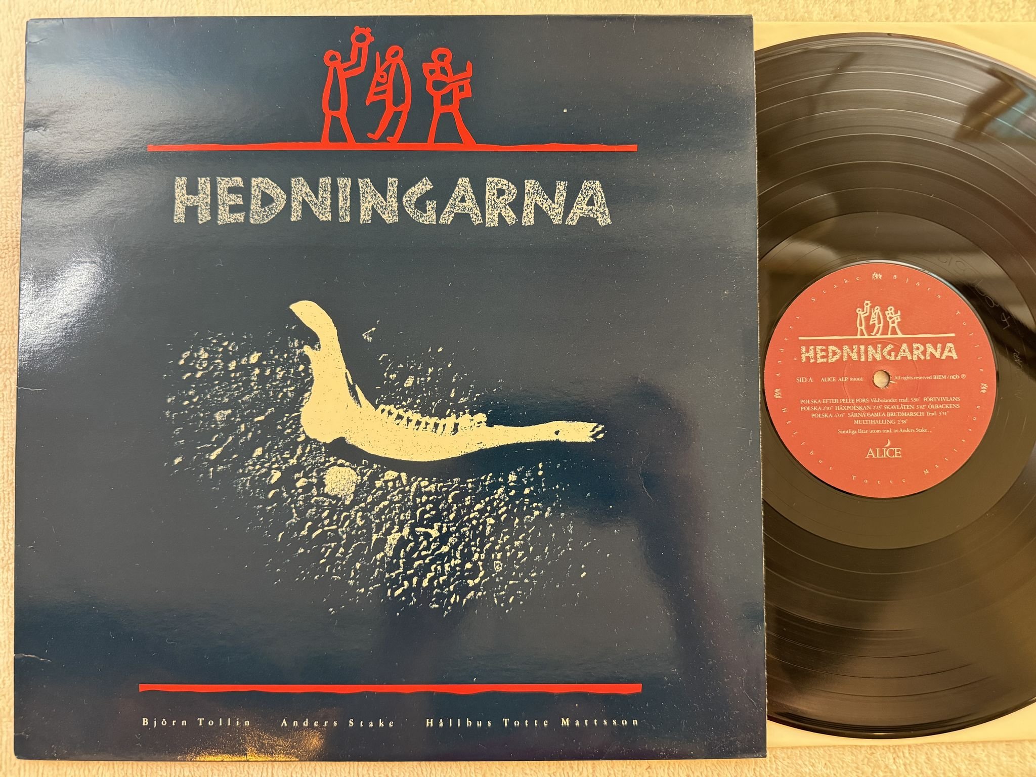 Omslagsbild för skivan HEDNINGARNA s/t LP -89 Swe ALICE MUSIK ALP 89001