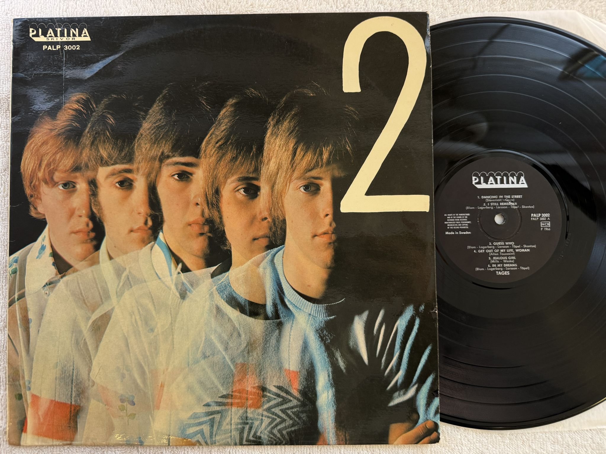 Omslagsbild för skivan TAGES 2 LP -66 Swe PLATINA PALP 3002