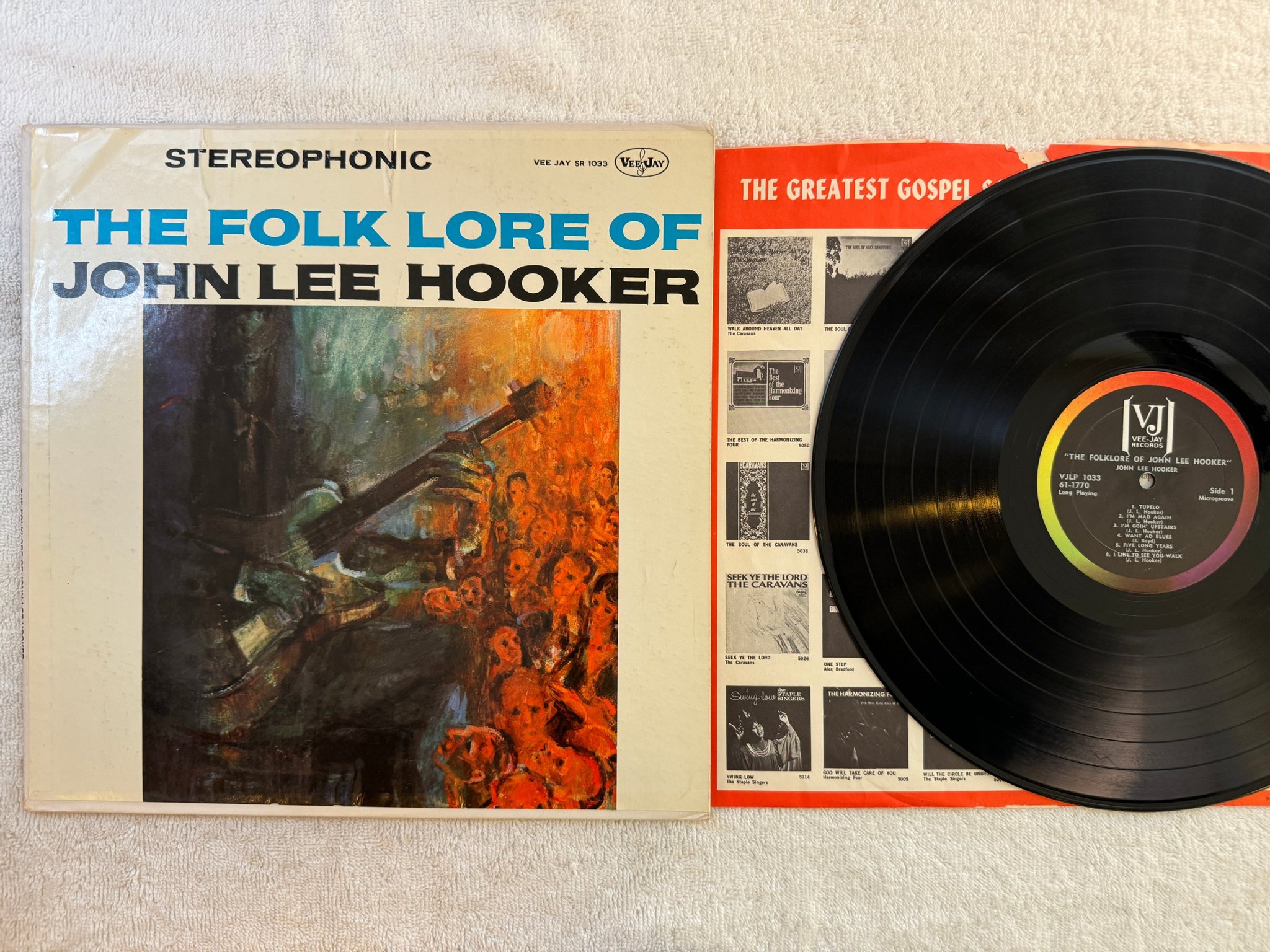 Omslagsbild för skivan JOHN LEE HOOKER the folklore of ... LP -63 US VEE JAY VJLP 1033 ** BELL SOUND **
