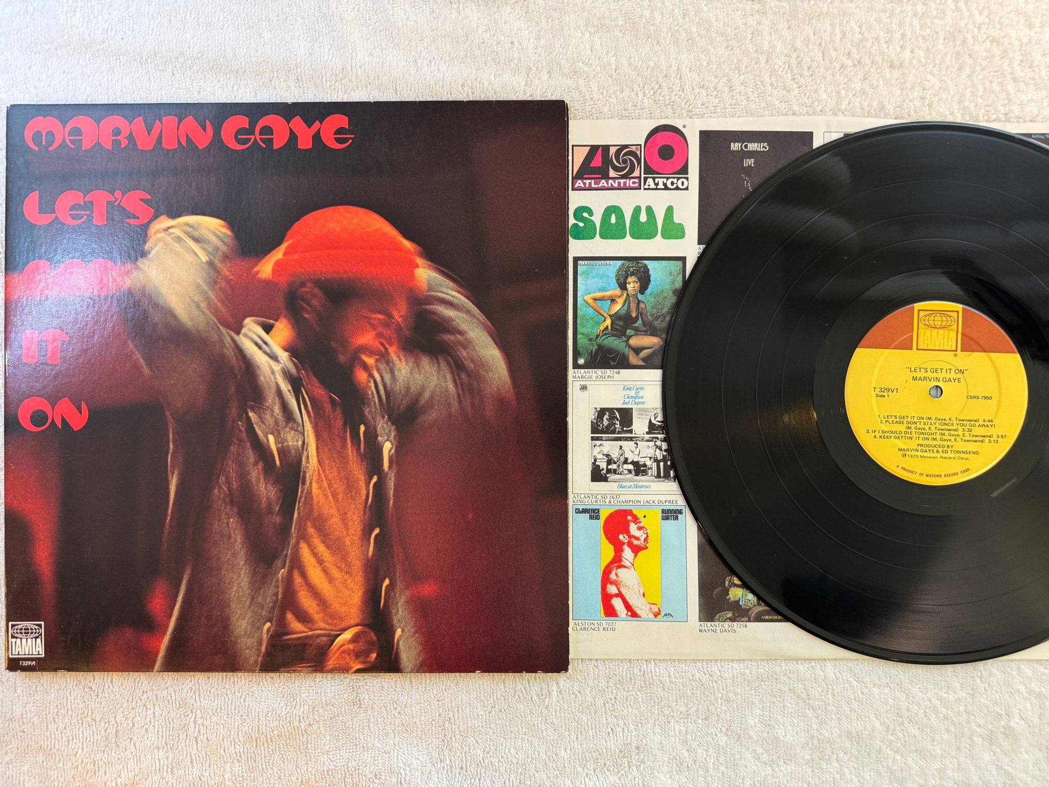 Omslagsbild för skivan MARVIN GAYE let's get it on LP -73 US TAMLA C5RS 7950 *** LOVE-SOUL ANTHEM ***