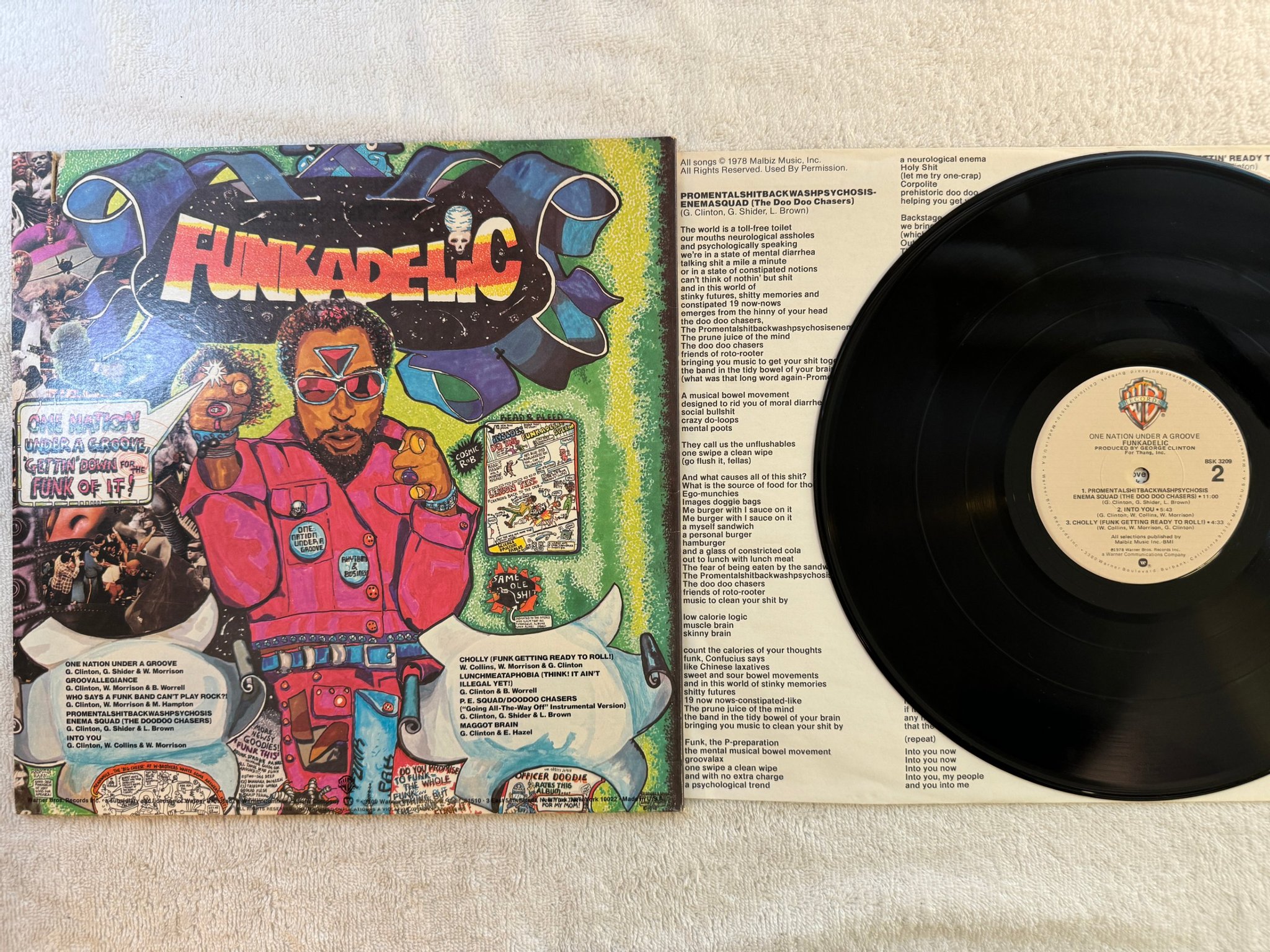 Omslagsbild för skivan FUNKADELIC one nation under a groove LP -78 US WARNER BSK 3209 ** KILLER FUNK **
