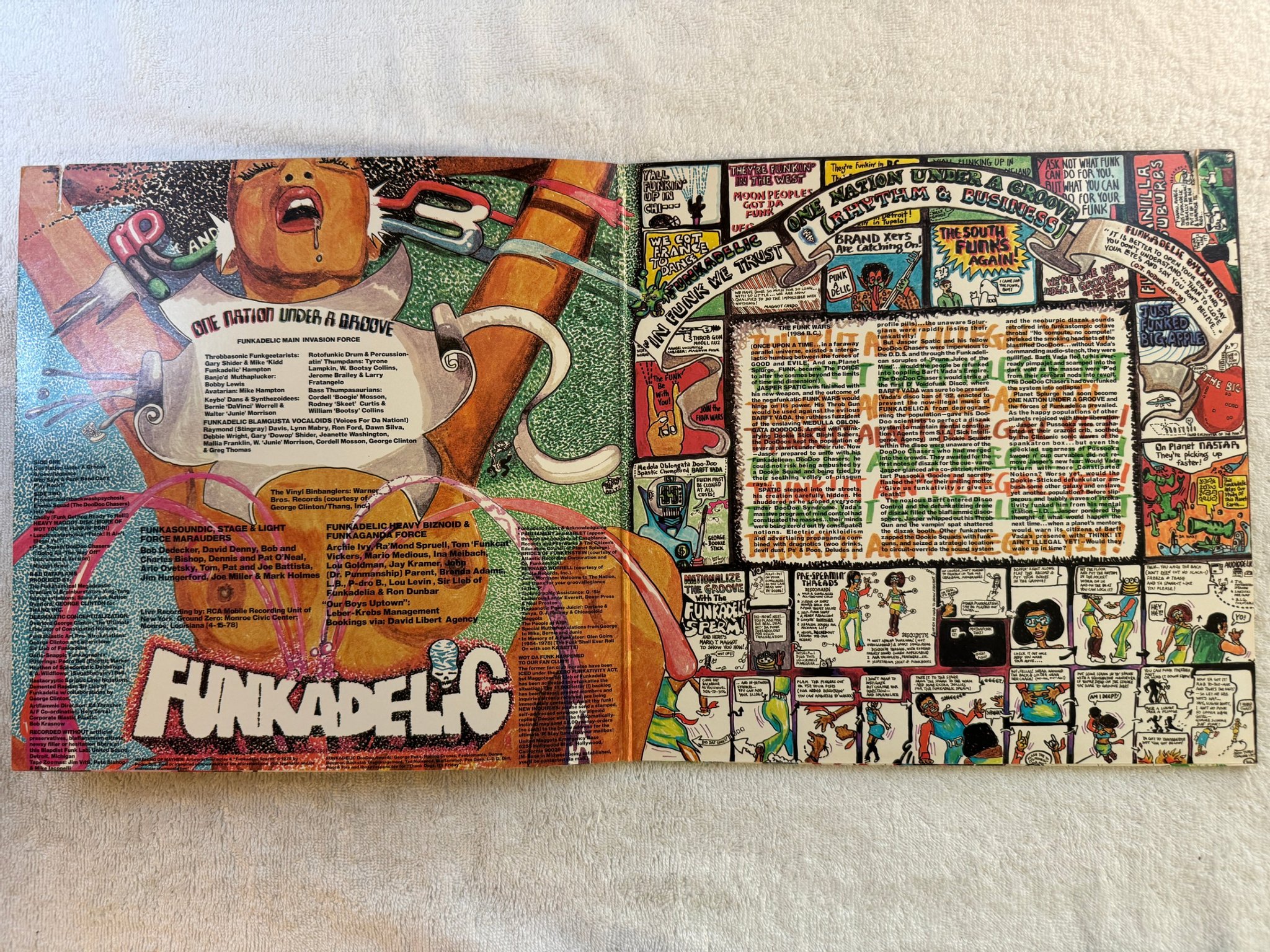 Omslagsbild för skivan FUNKADELIC one nation under a groove LP -78 US WARNER BSK 3209 ** KILLER FUNK **