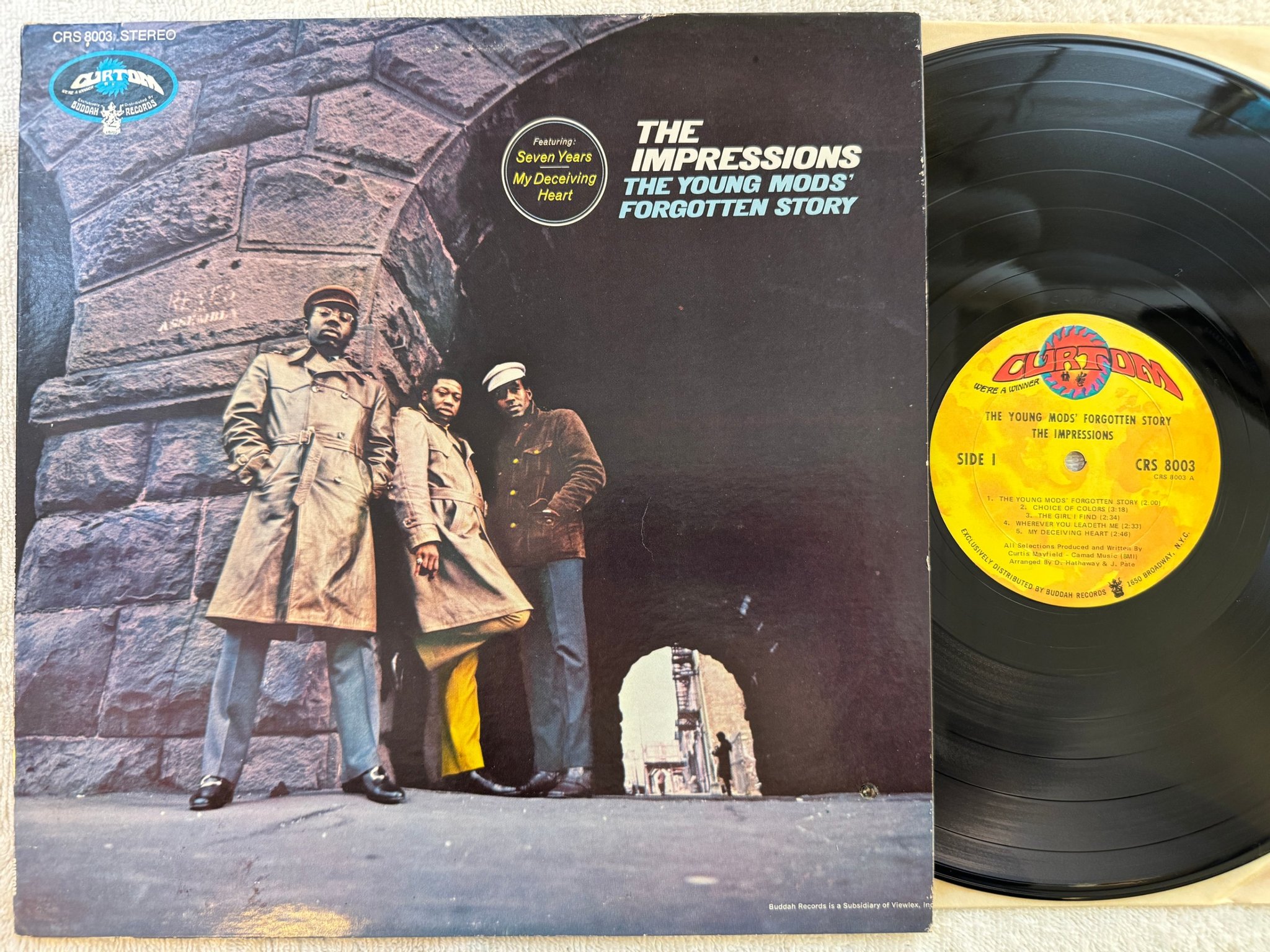 Omslagsbild för skivan THE IMPRESSIONS the young mods' forgotten story LP -69 US CURTOM CRS 8003