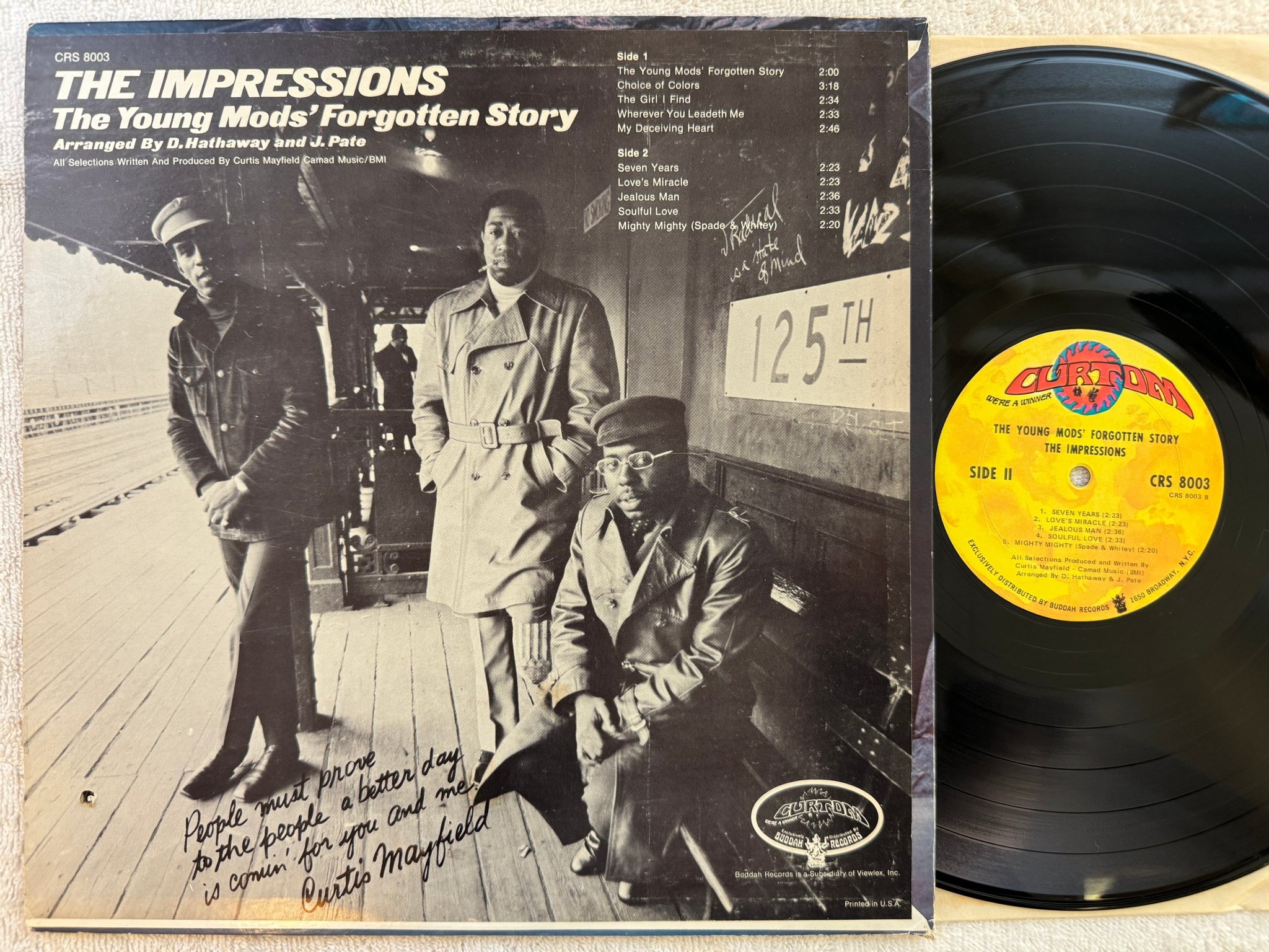 Omslagsbild för skivan THE IMPRESSIONS the young mods' forgotten story LP -69 US CURTOM CRS 8003