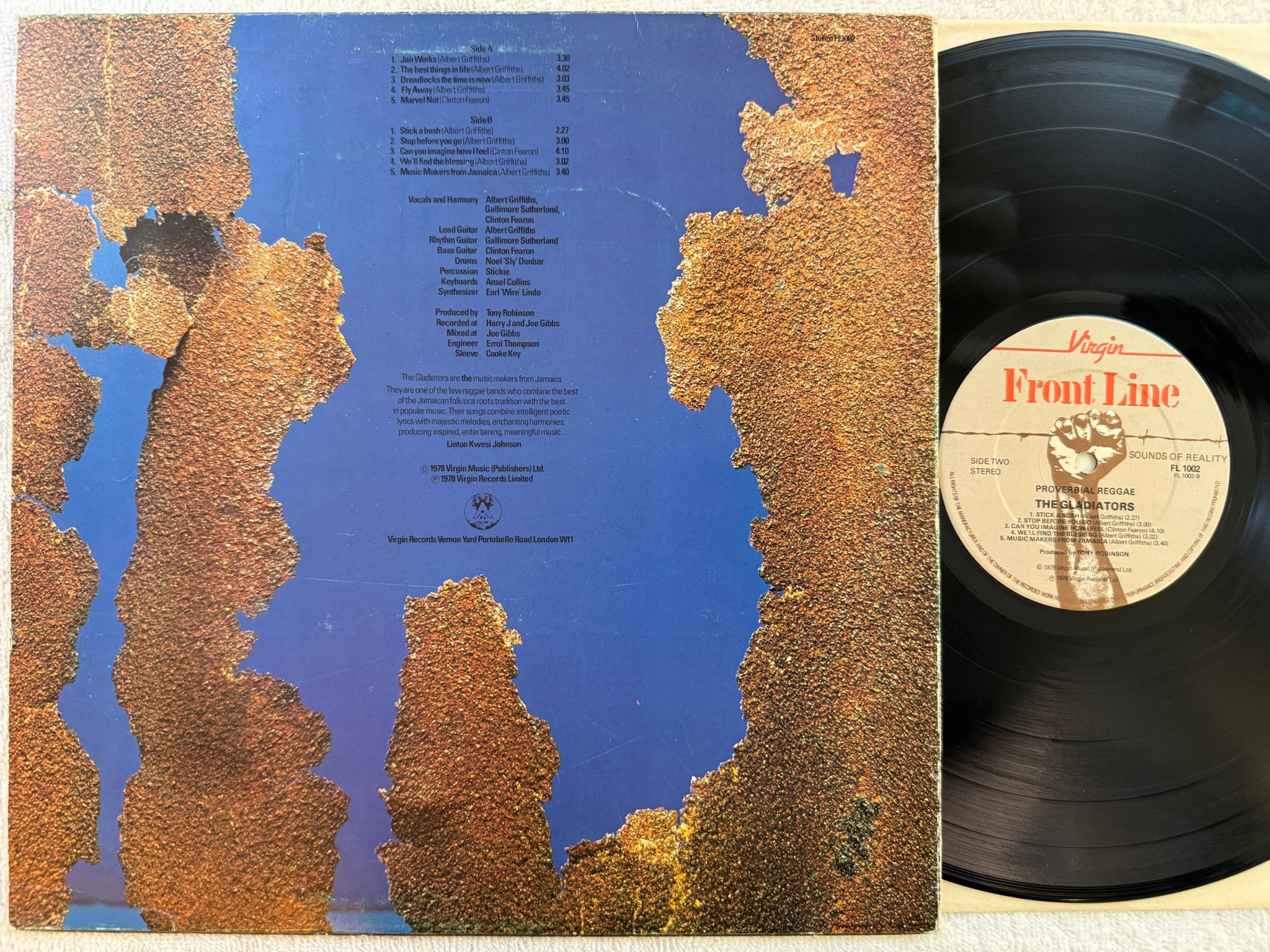 Omslagsbild för skivan THE GLADIATORS proverbial reggae LP -78 UK VIRGIN FRONT LINE FL 1002