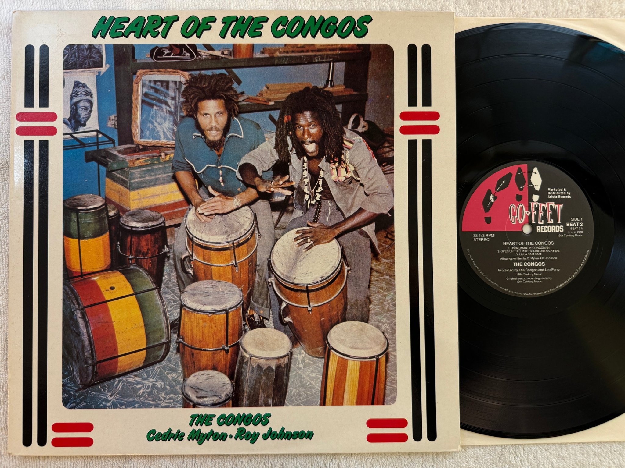 Omslagsbild för skivan THE CONGOS heart of the congos LP -80 UK GO-FEET BEAT 2 *** CLASSIC ***