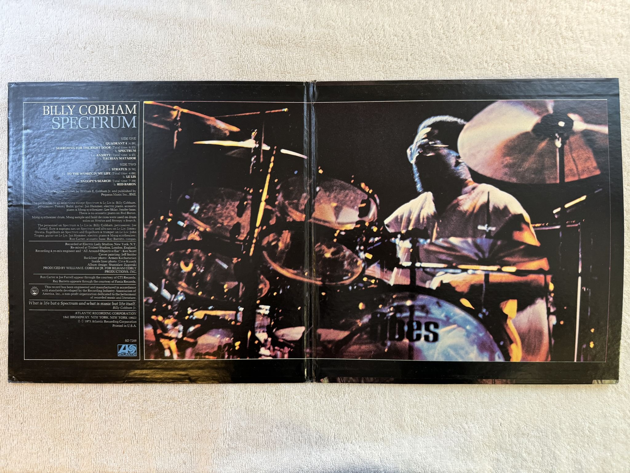 Omslagsbild för skivan BILLY COBHAM spectrum LP -73 US ATLANTIC US SD 7268 *** CLASSIC ***