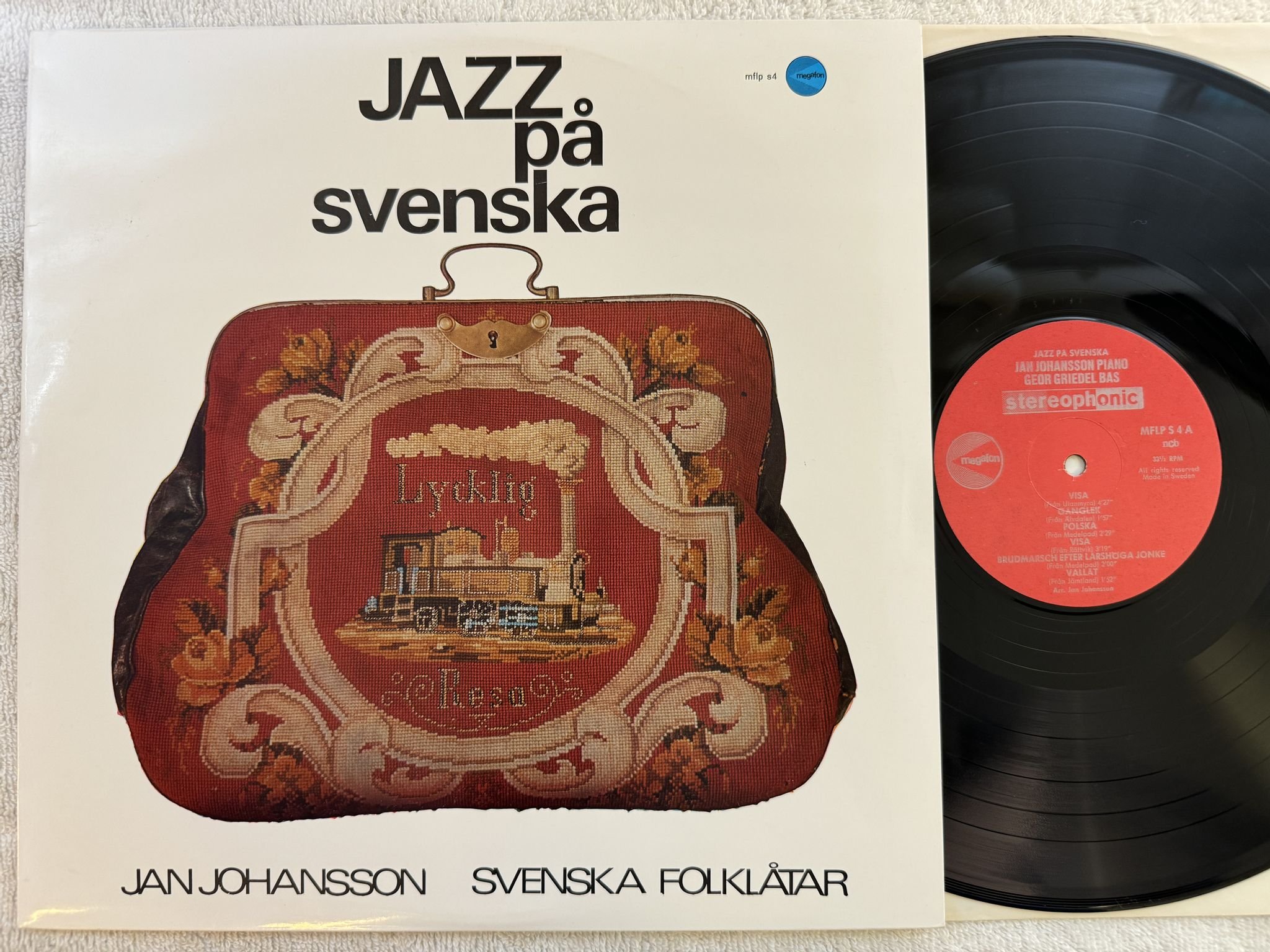 Omslagsbild för skivan JAN JOHANSSON jazz på svenska LP Swe MEGAFON MDLP S 4