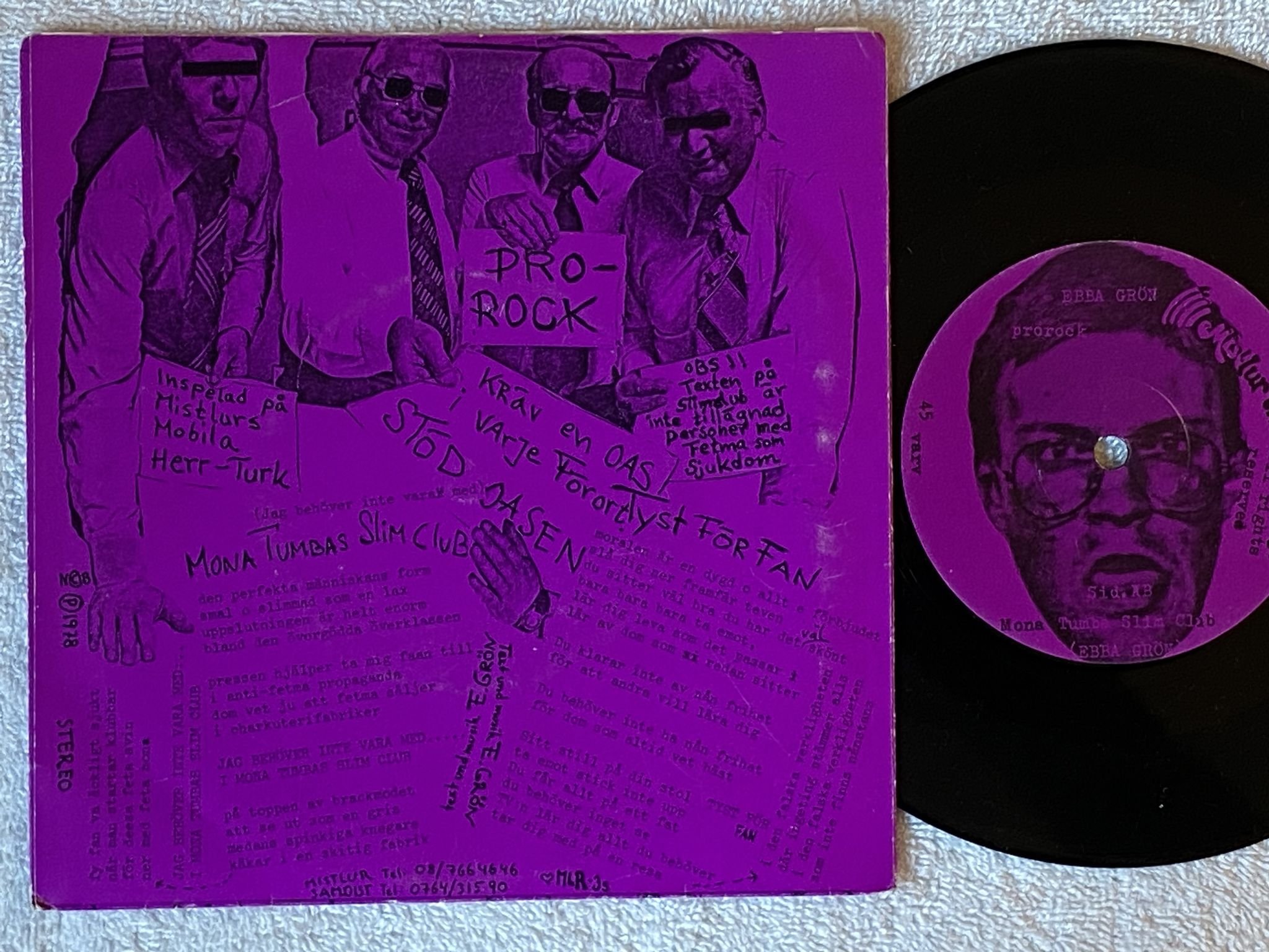 Omslagsbild för skivan EBBA GRÖN prorock 7" -78 Swe MISTLUR MLR 3