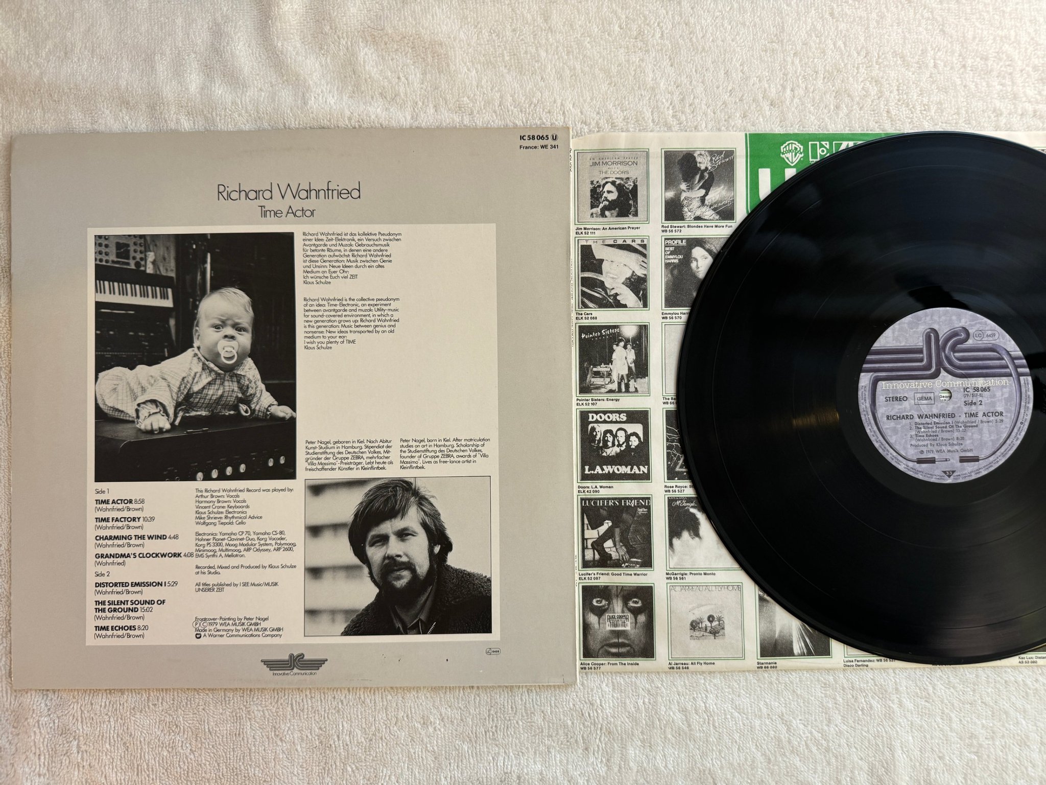 Omslagsbild för skivan RICHARD WAHNFRIED Time Actor LP -79 Ger INNOVATIVE COMMUNICATION IC 5065