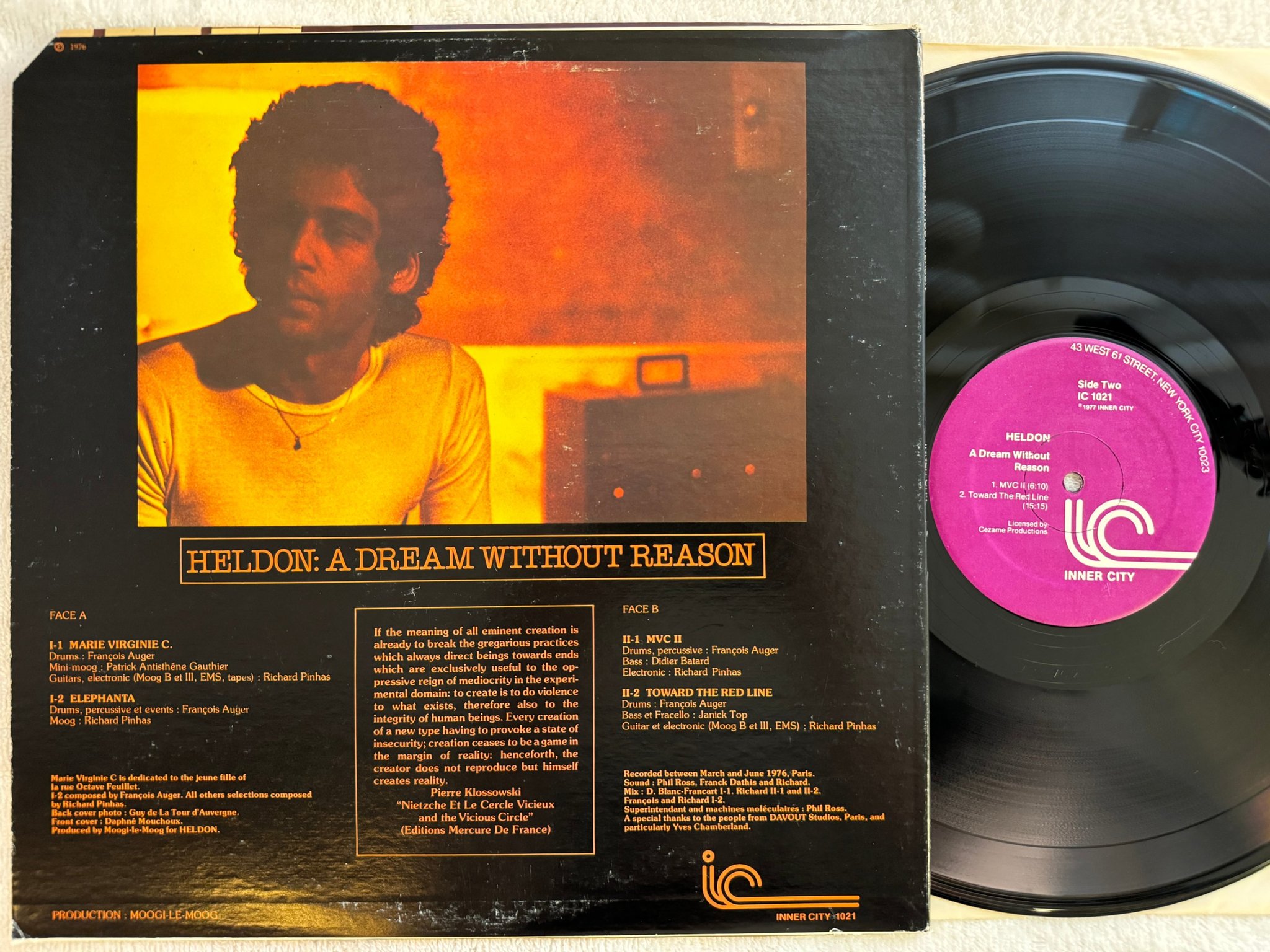 Omslagsbild för skivan HELDON A Dream Without Reason LP -77 US INNER CITY 1021