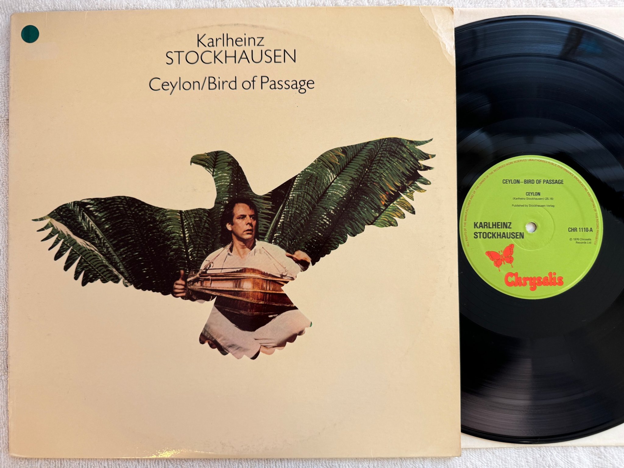 Omslagsbild för skivan KARLHEINZ STOCKHAUSEN Ceylon / Bird Of Passage LP -76 UK CHRYSALIS CHR 1110