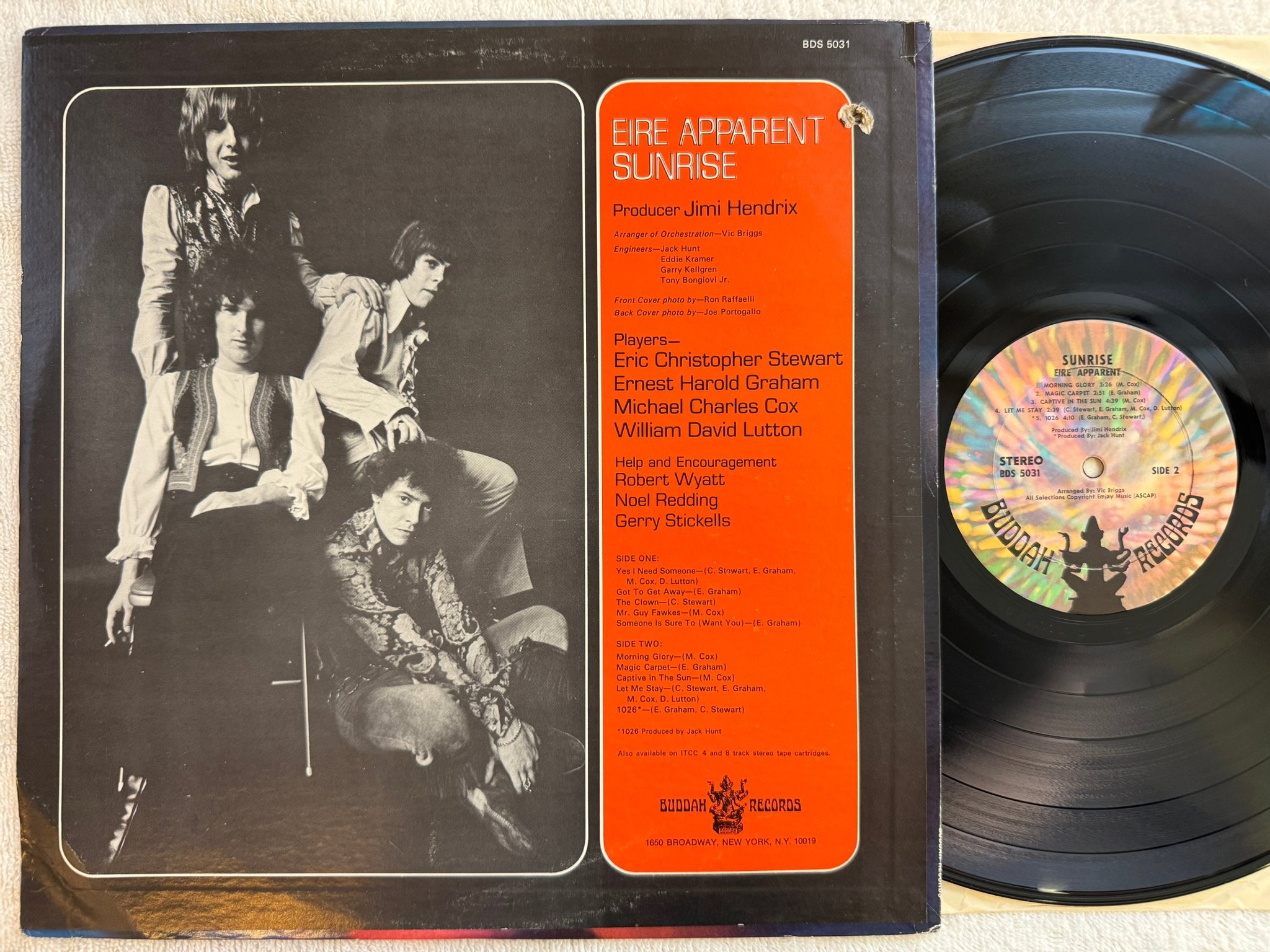 Omslagsbild för skivan EIRE APPARENT sunrise LP -69 US BUDDAH BDS 5031 *** Psych ***