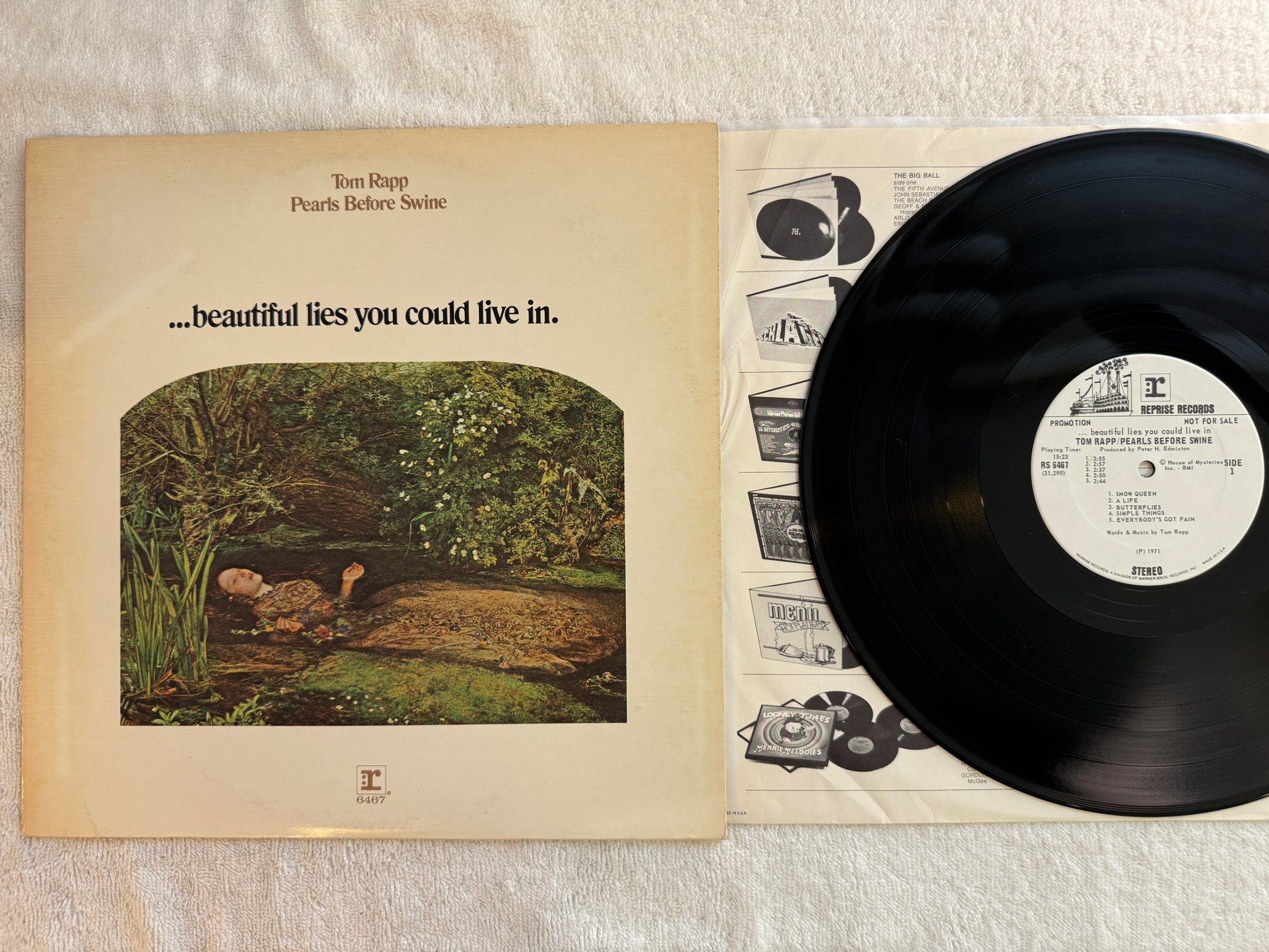 Omslagsbild för skivan Tom Rapp, Pearls Before Swine - Beautiful Lies LP -71 US REPRISE RS 6467 PROMO