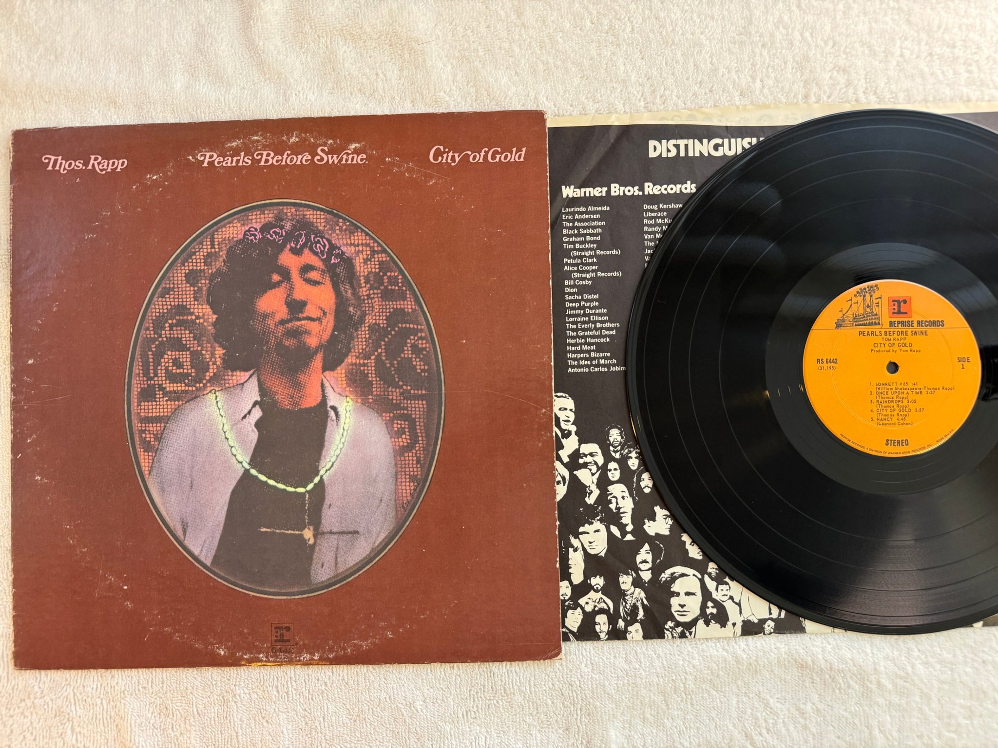 Omslagsbild för skivan Tom Rapp, Pearls Before Swine - City Of Gold LP -71 US REPRISE RS 6442