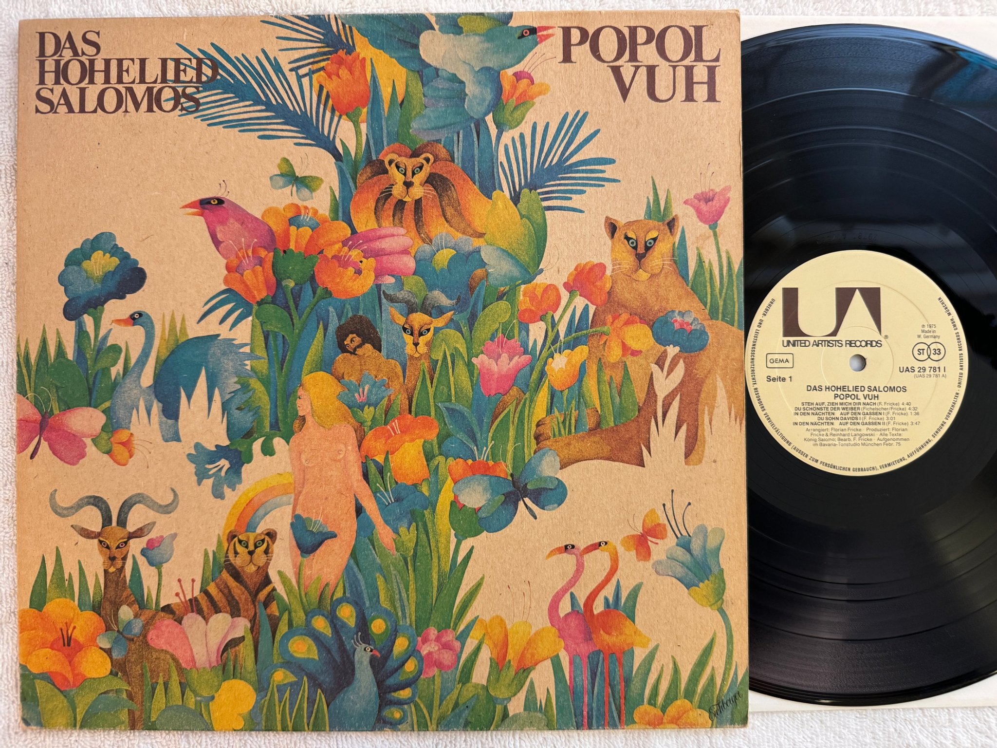 Omslagsbild för skivan POPOL VUH Das Hohelied Salomos LP -75 Ger UNITED UAS 29 781 I *** KRAUT ***