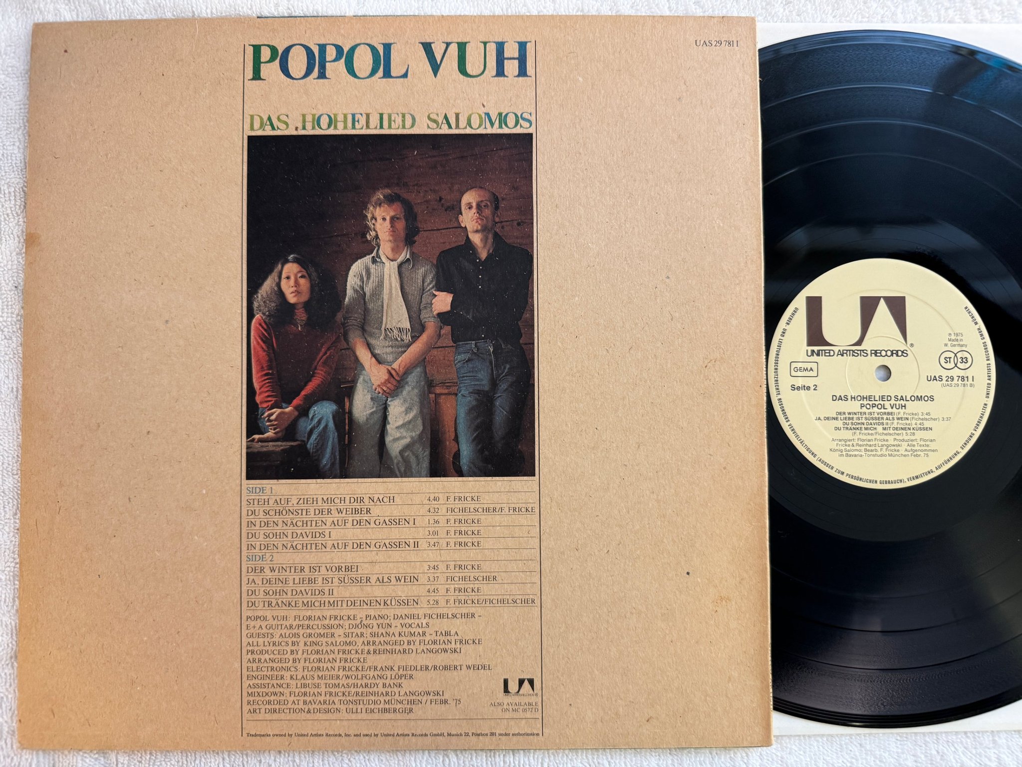 Omslagsbild för skivan POPOL VUH Das Hohelied Salomos LP -75 Ger UNITED UAS 29 781 I *** KRAUT ***