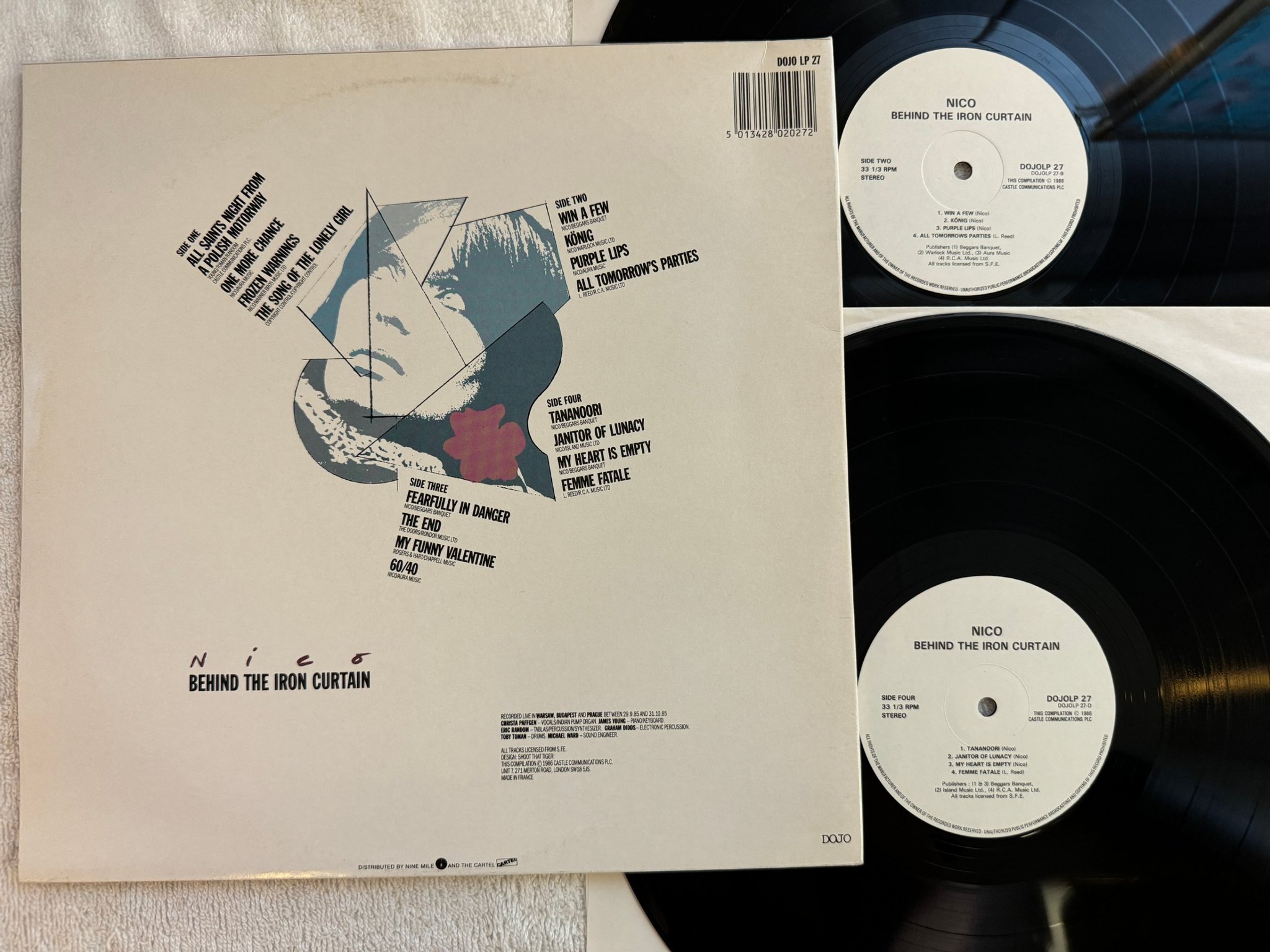 Omslagsbild för skivan NICO Behind The Iron Curtain 2xLP -86 UK DOJO LP 27