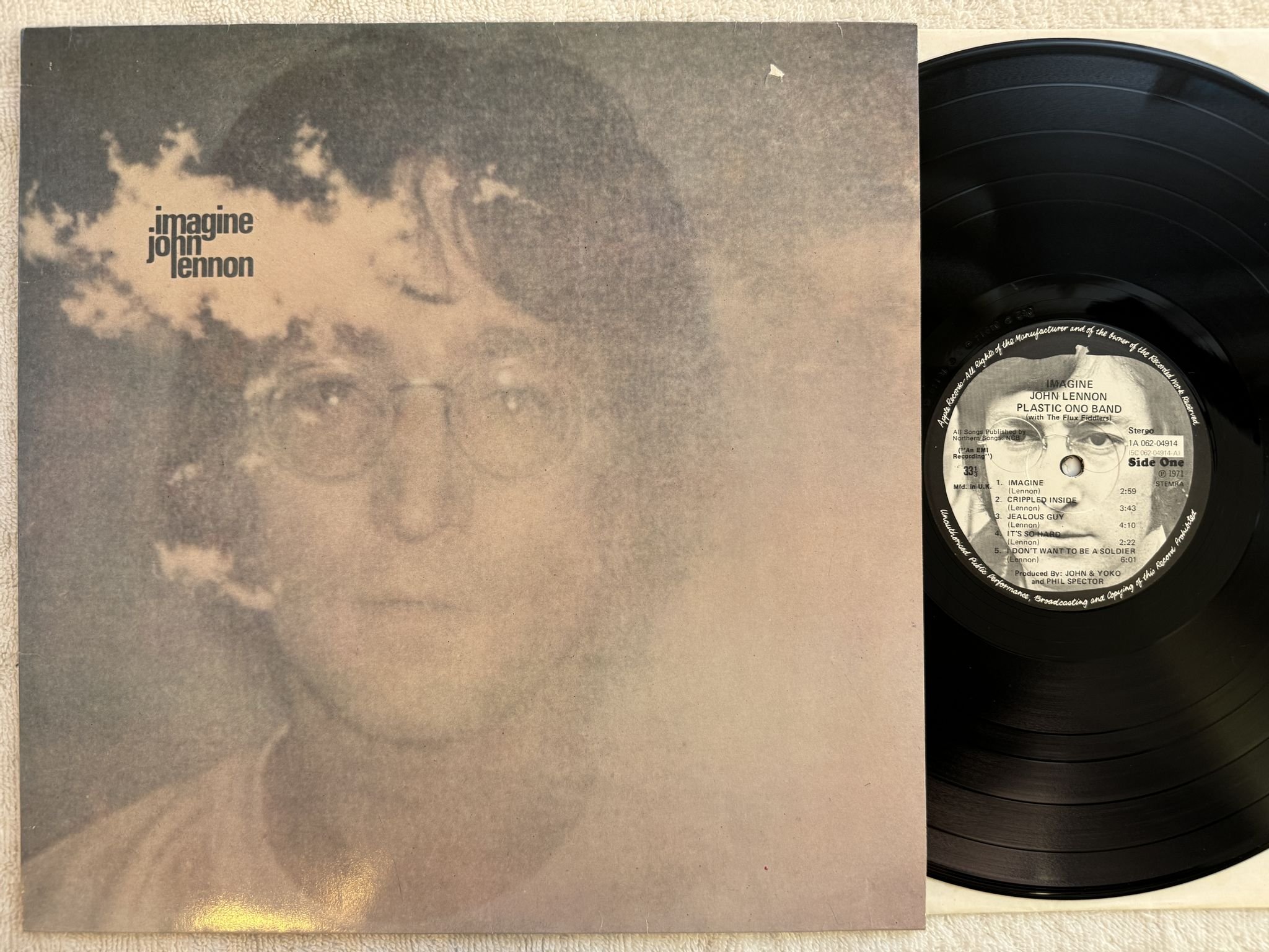 Omslagsbild för skivan JOHN LENNON imagine LP -71/81 Hol APPLE 1A 062-04914 *** WONDERFUL ***