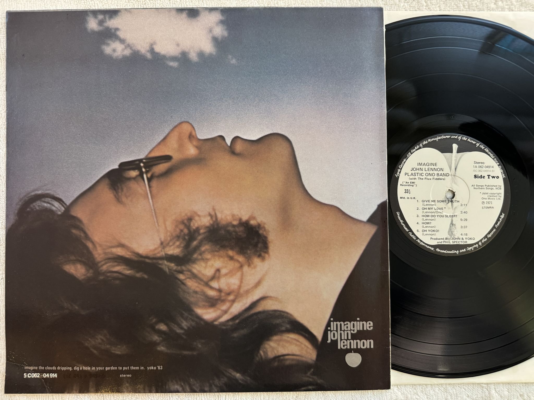 Omslagsbild för skivan JOHN LENNON imagine LP -71/81 Hol APPLE 1A 062-04914 *** WONDERFUL ***