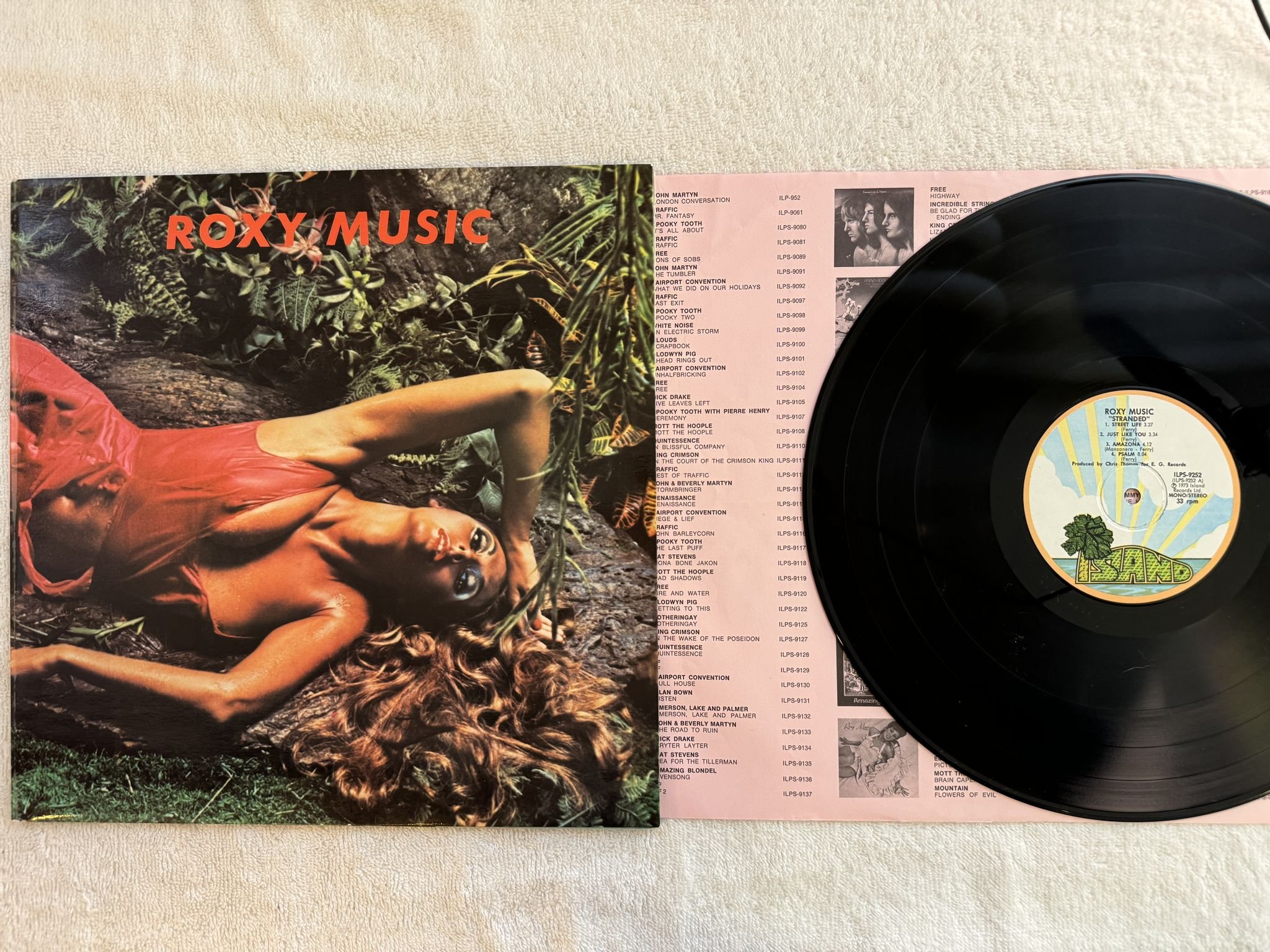 Omslagsbild för skivan ROXY MUSIC stranded LP -73 ISLAND ILPS 9252