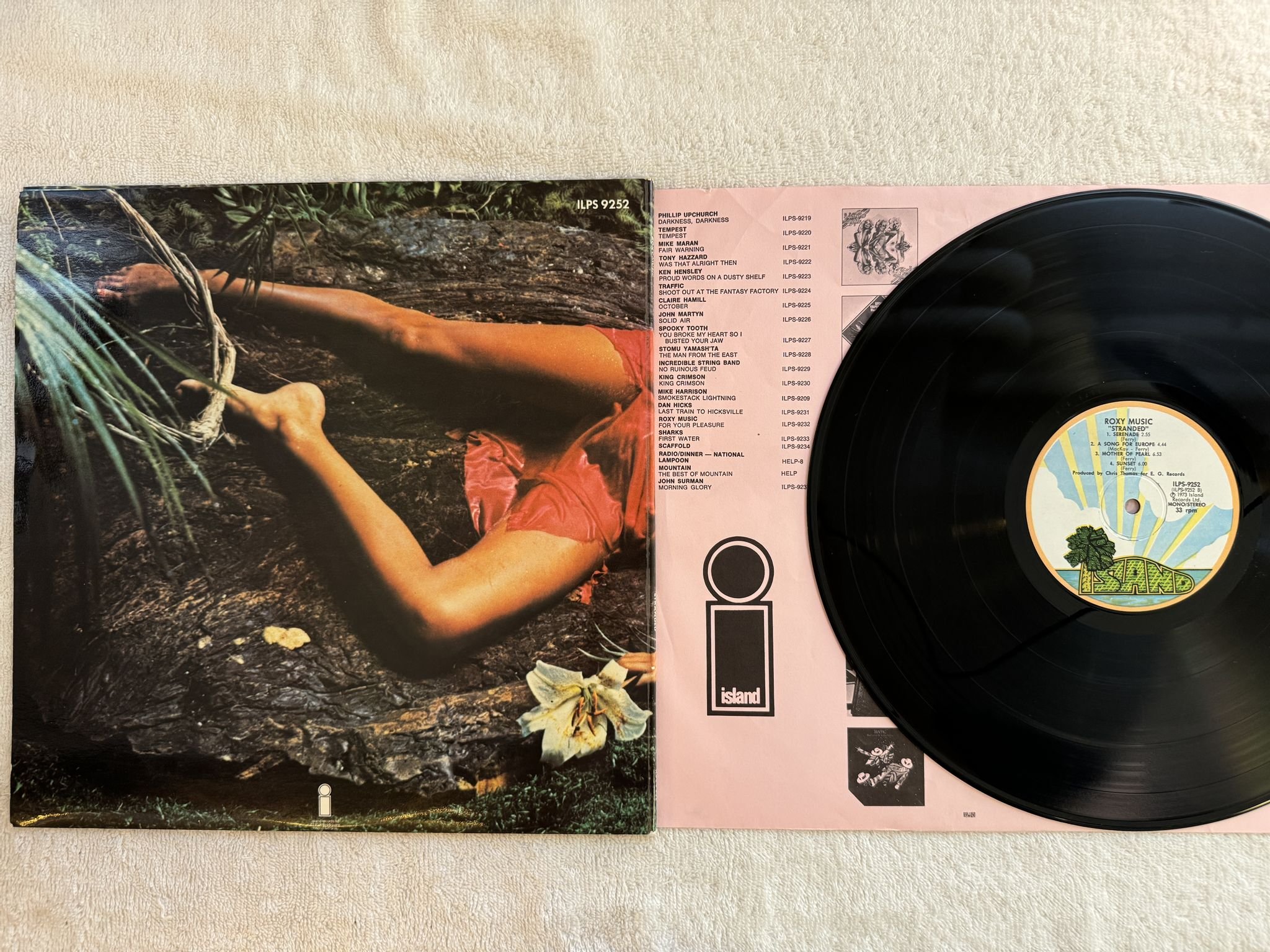 Omslagsbild för skivan ROXY MUSIC stranded LP -73 ISLAND ILPS 9252