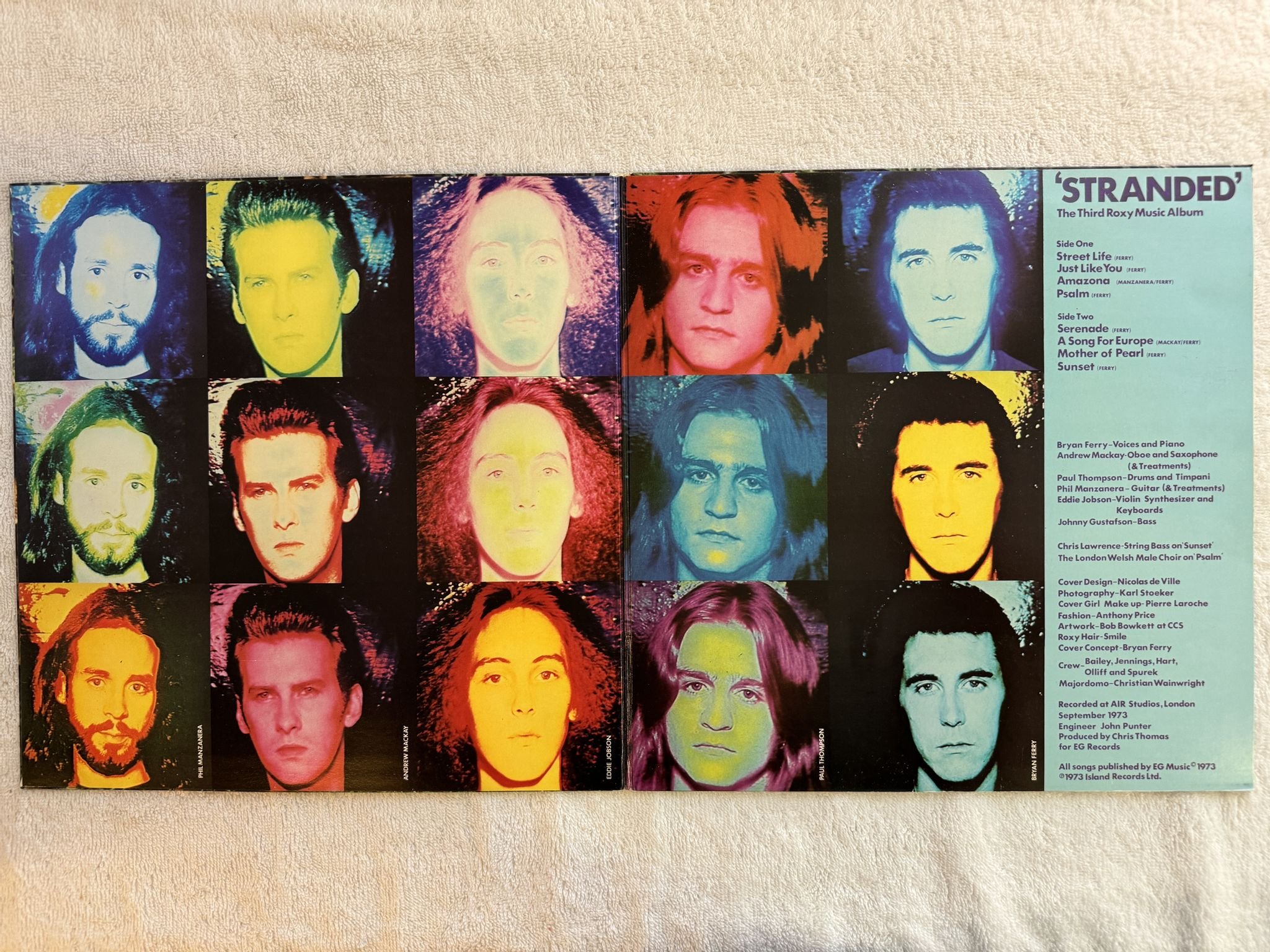 Omslagsbild för skivan ROXY MUSIC stranded LP -73 ISLAND ILPS 9252