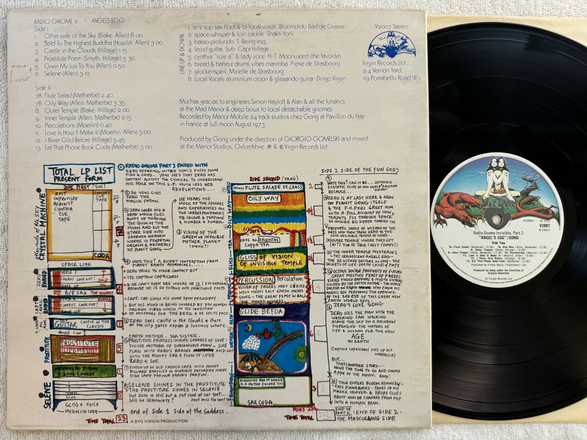 Omslagsbild för skivan GONG angel's egg LP -73/74 UK VIRGIN V2007 *** SPACE ROCK ***