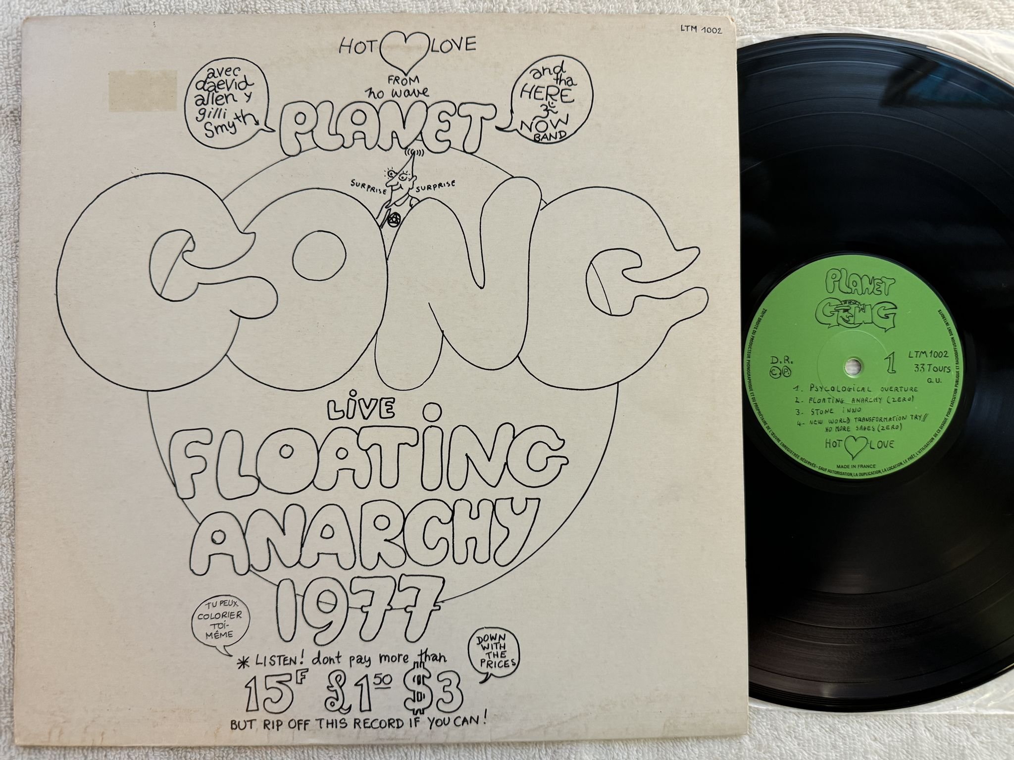 Omslagsbild för skivan PLANET GONG Live Floating Anarchy 1977 LP -78 Fra LTM 1002 *** psych ***