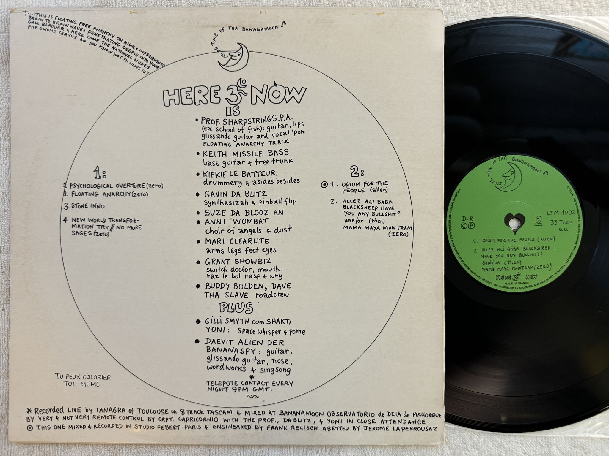 Omslagsbild för skivan PLANET GONG Live Floating Anarchy 1977 LP -78 Fra LTM 1002 *** psych ***