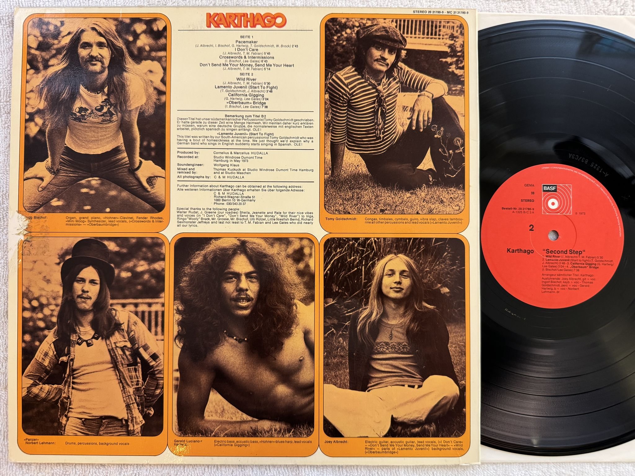 Omslagsbild för skivan KARTHAGO second step LP -73 Ger BASF 20 21780-9 *** krautrock ***