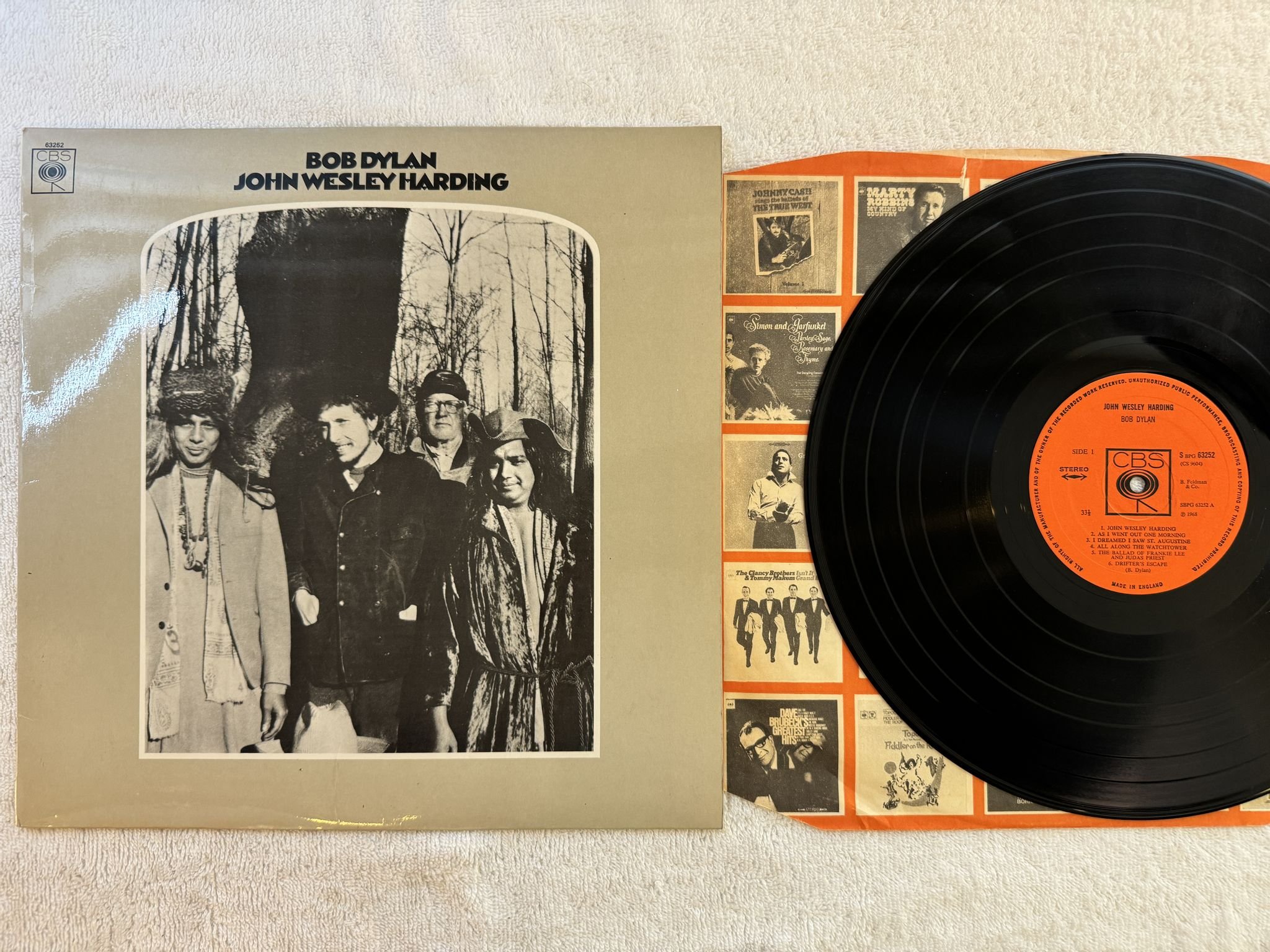 Omslagsbild för skivan BOB DYLAN John Wesley Harding LP -68 UK CBS SBPG 63252