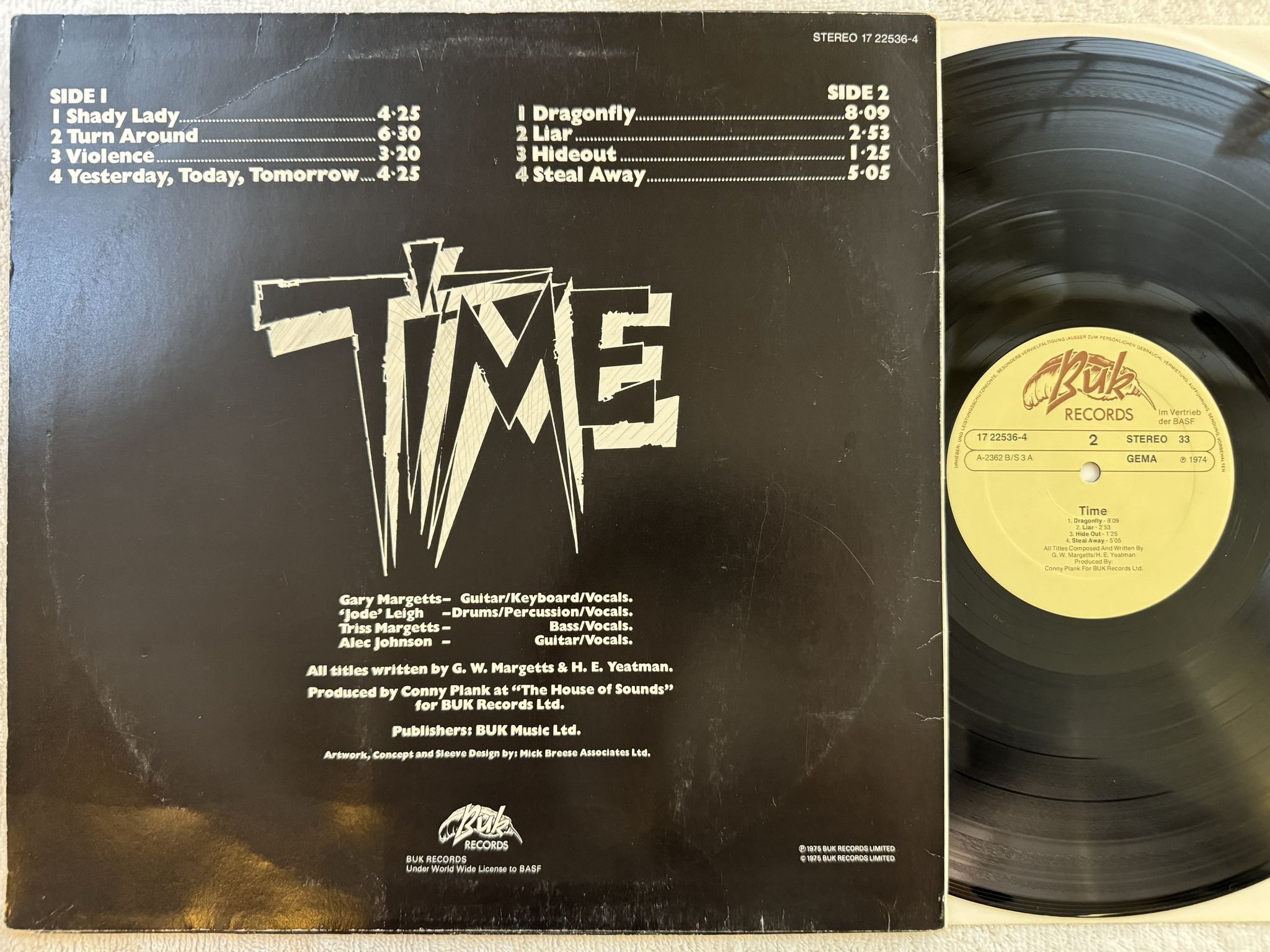 Omslagsbild för skivan TIME s/t LP -75 Ger BUK 17 22536-4 *** RARE PROG ***