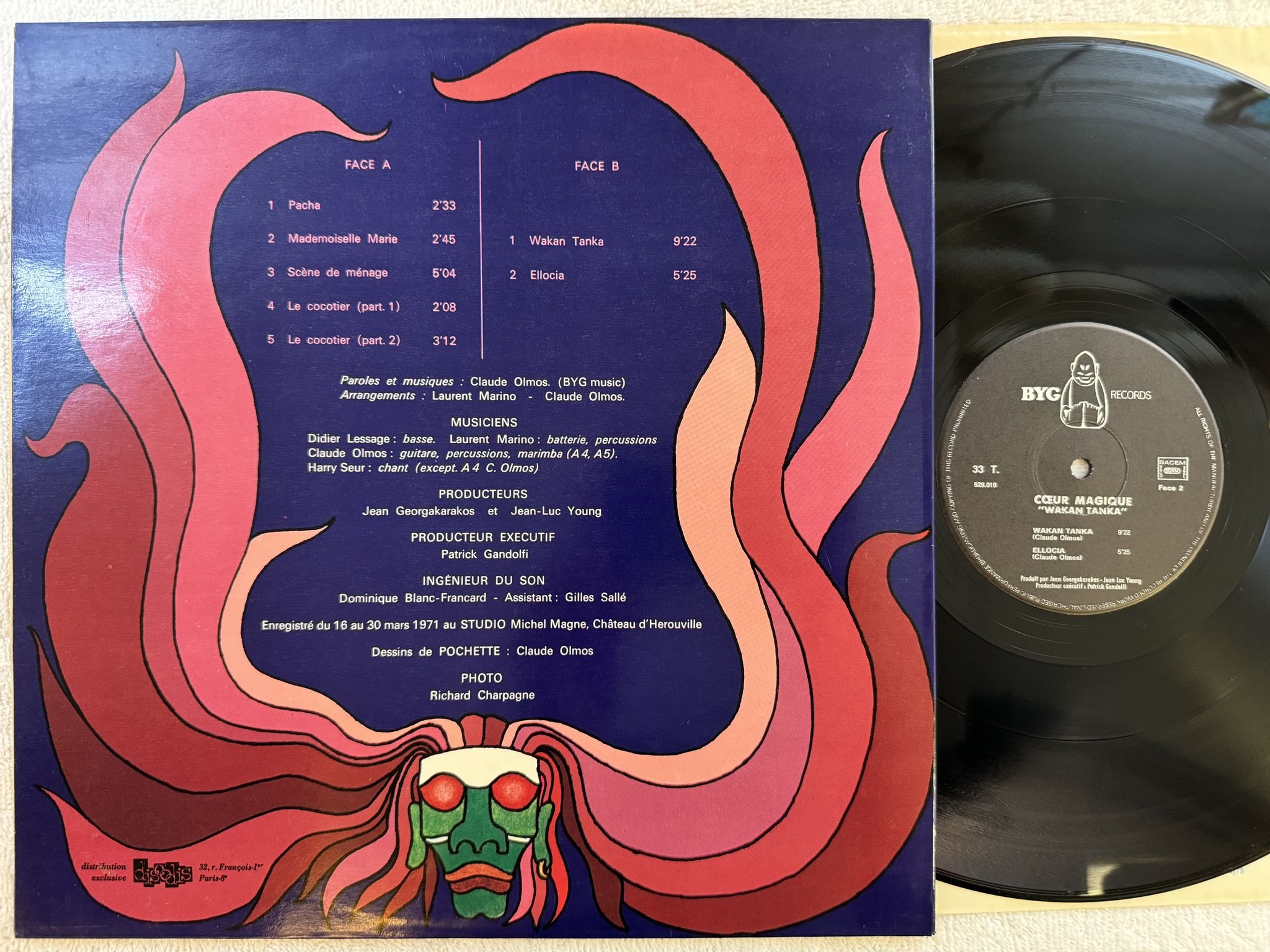 Omslagsbild för skivan COEUR MAGIQUE Wakan Tanka LP -71 Fra BYG 529018