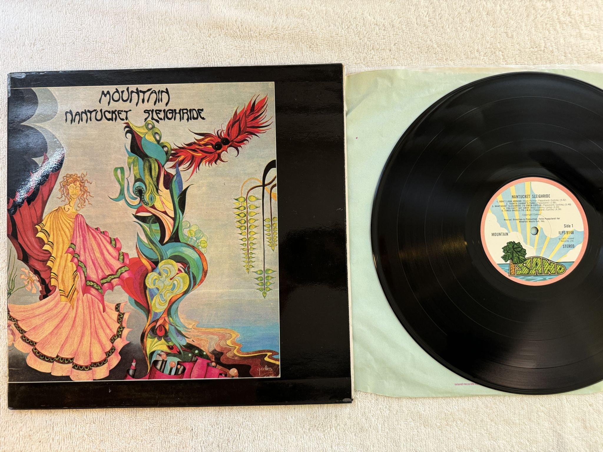 Omslagsbild för skivan MOUNTAIN nantucket sleighride LP -71 UK ISLAND ILPS 9148