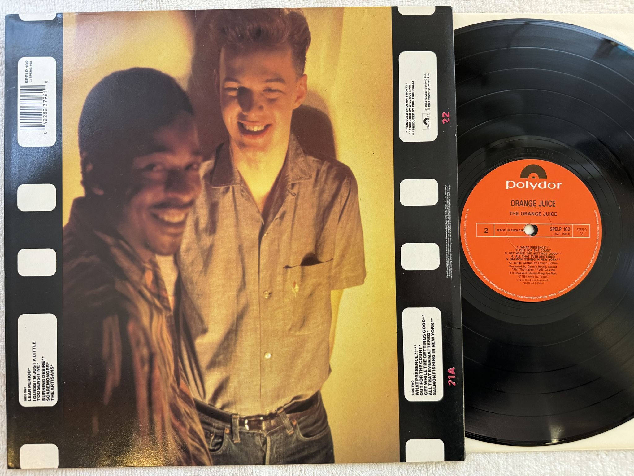 Omslagsbild för skivan ORANGE JUICE The Orange Juice LP -84 UK POLYDOR 823796-1 *** iNDIE ROCK ***